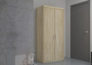 Dvoudveřová šatní skříň s nástavcem Elena dub Sonoma