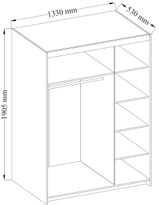 Třídveřová šatní skříň Elena 3D DL03 s nástavcem NAEL DL03 Dub Lefkas