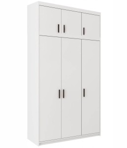 Třídveřová šatní skříň Elena 3D WH03 s nástavcem NAEL WH03 Bílá