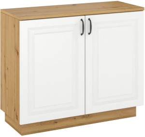 Komoda Flawia WHAR 100 2D s vitrínou WHAR 100 2D bílá/dub Artisan