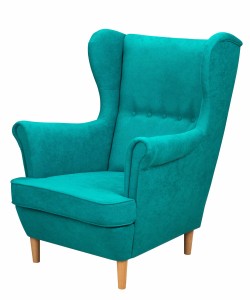 Skandinávská nábytková sestava pohovka s křeslem Tyrkysová