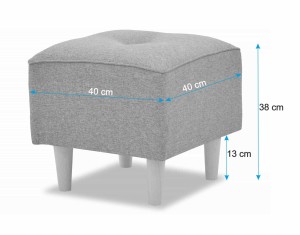 Skandinávská nábytková souprava pohovka s křeslem a pufem Tyrkysová