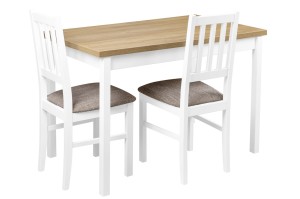 Sada stolu se 2 židlemi X005 Bílý/dub Grandson