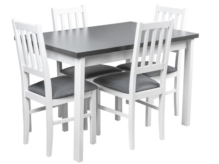 Skládací stůl se 4 židlemi X008 Bílý/Graphite