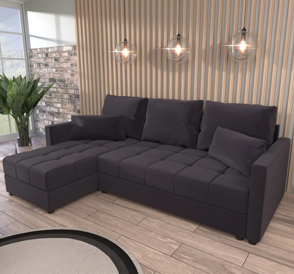 Rohová rozkládací pohovka Domi Kronos Grafit