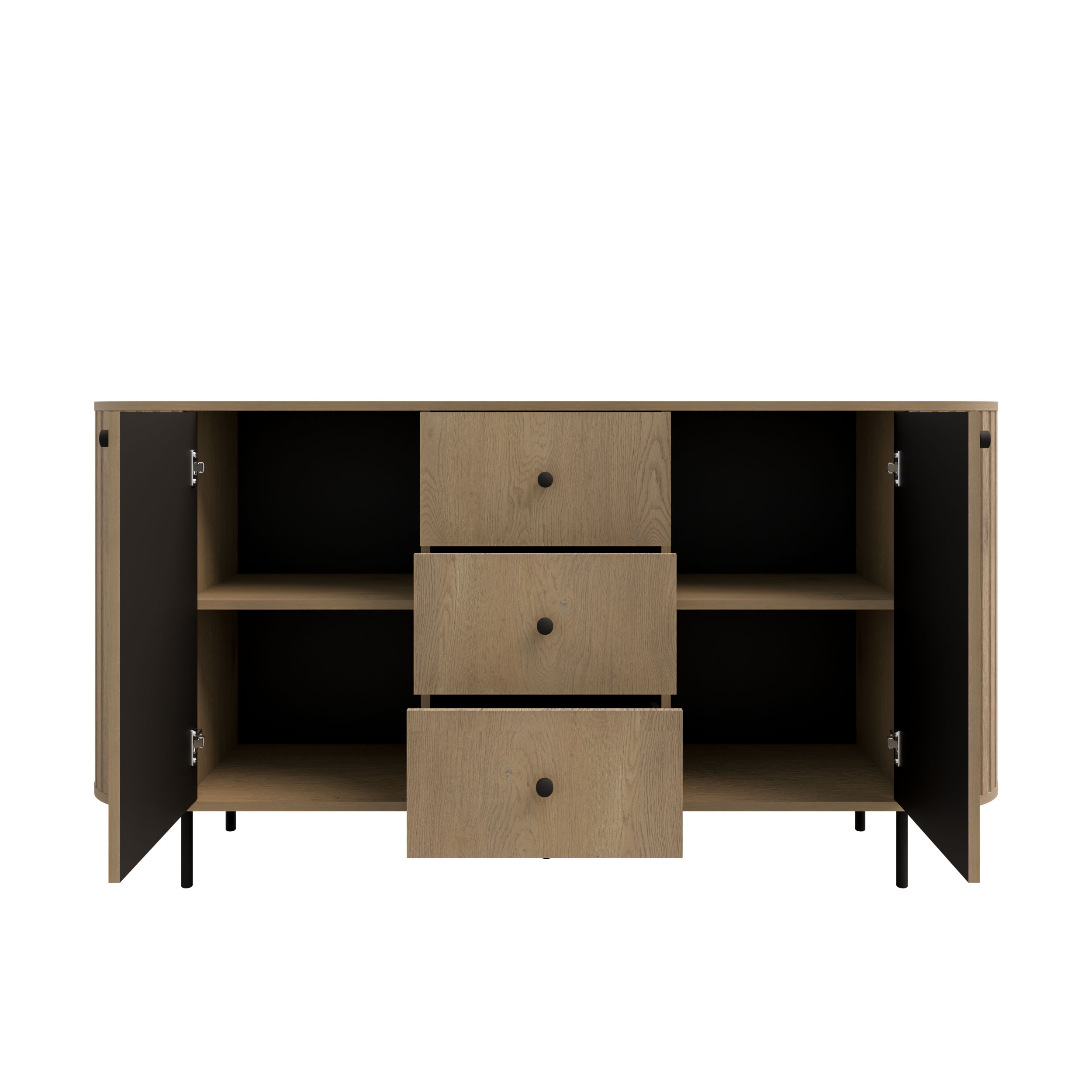 Komoda do obývacího pokoje se třemi zásuvkami a dvěma dvířky Flana 823 2F3S Dub Cremona