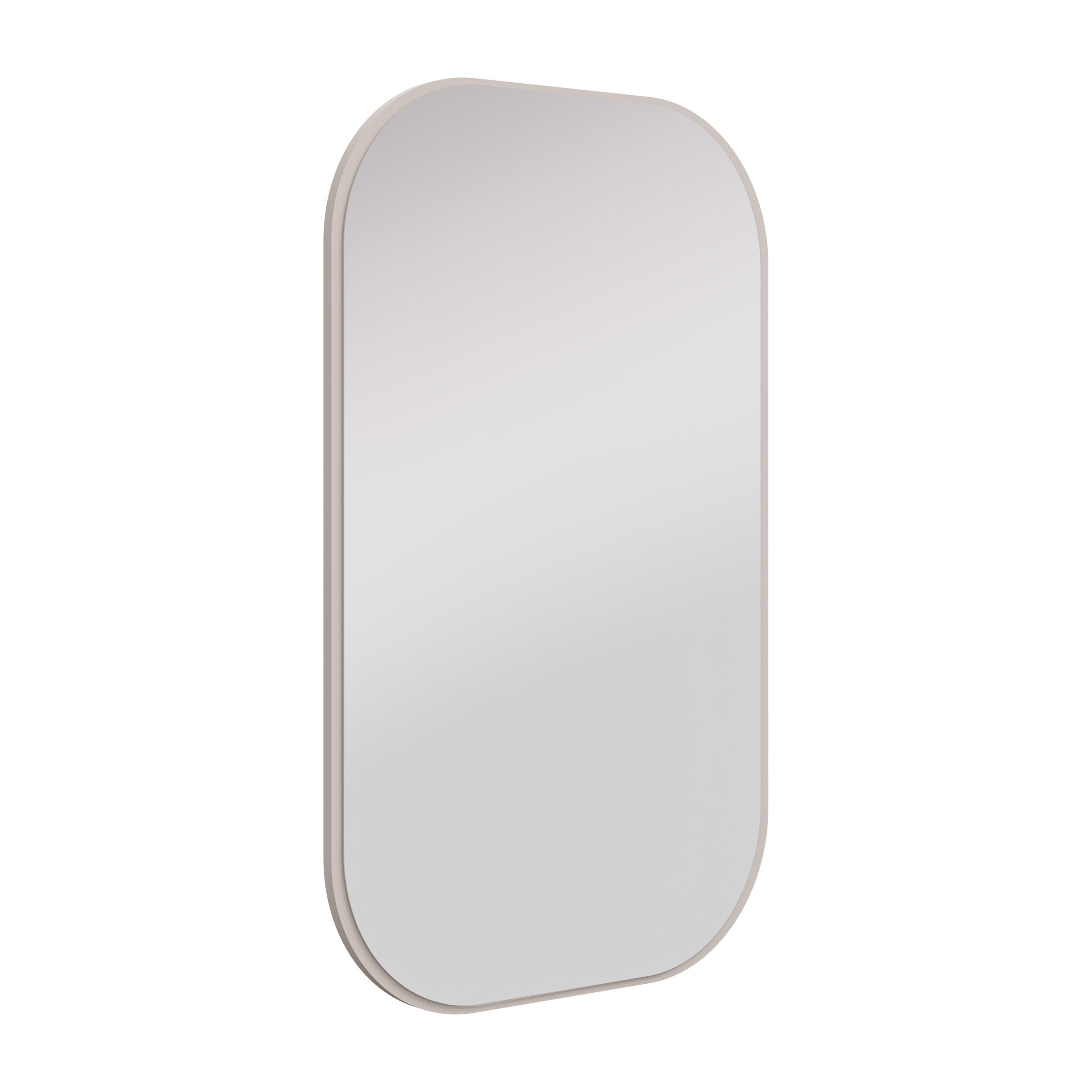 Obdélníkové závěsné zrcadlo k toaletnímu stolku se zaoblenými rohy Flana 702 Béžové