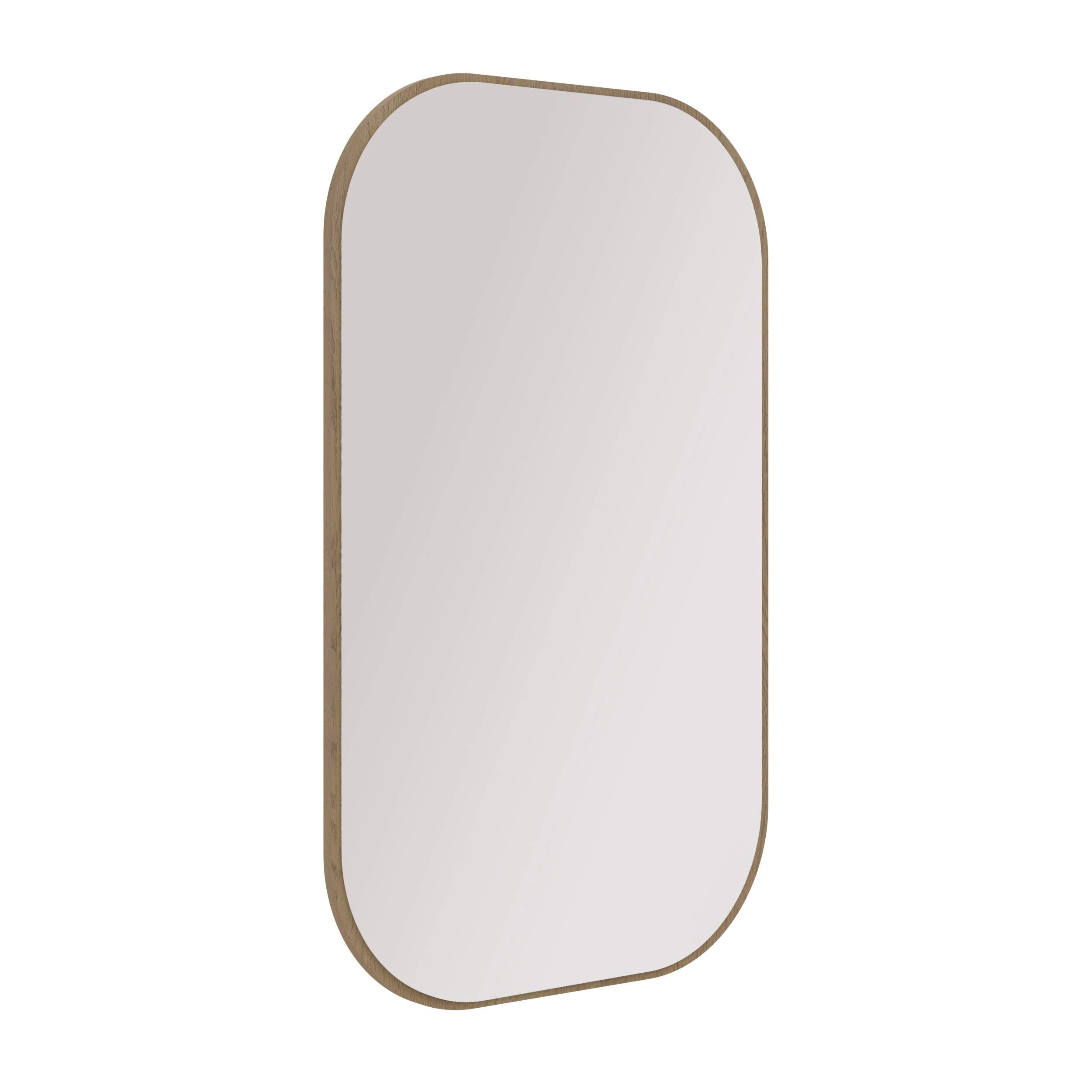 Obdélníkové závěsné zrcadlo se zaoblenými rohy Flana 702 Dub Cremona