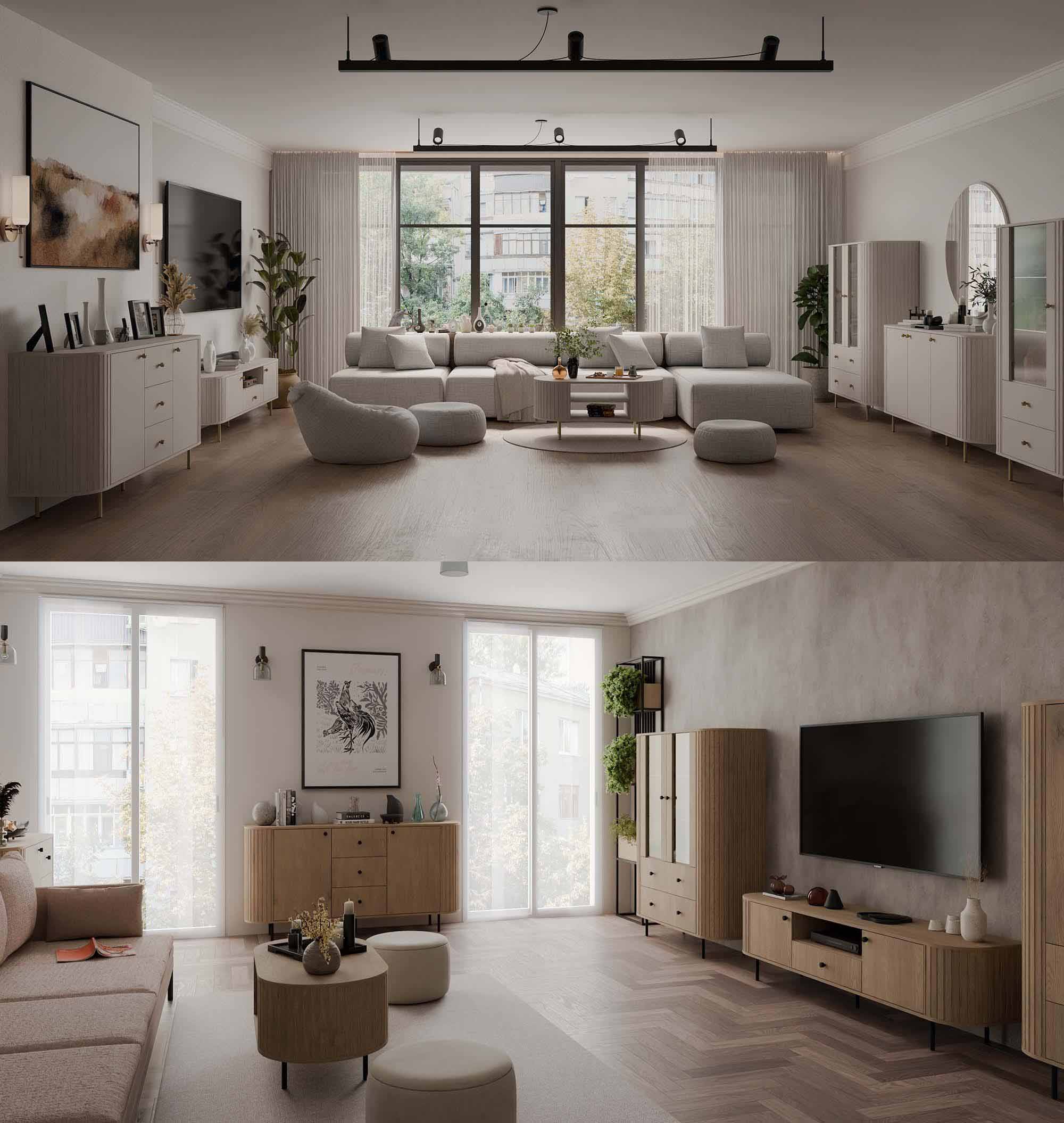 TV skříňka se dvěma dveřmi a zásuvkou Flana 321 2F1S Dub Cremona