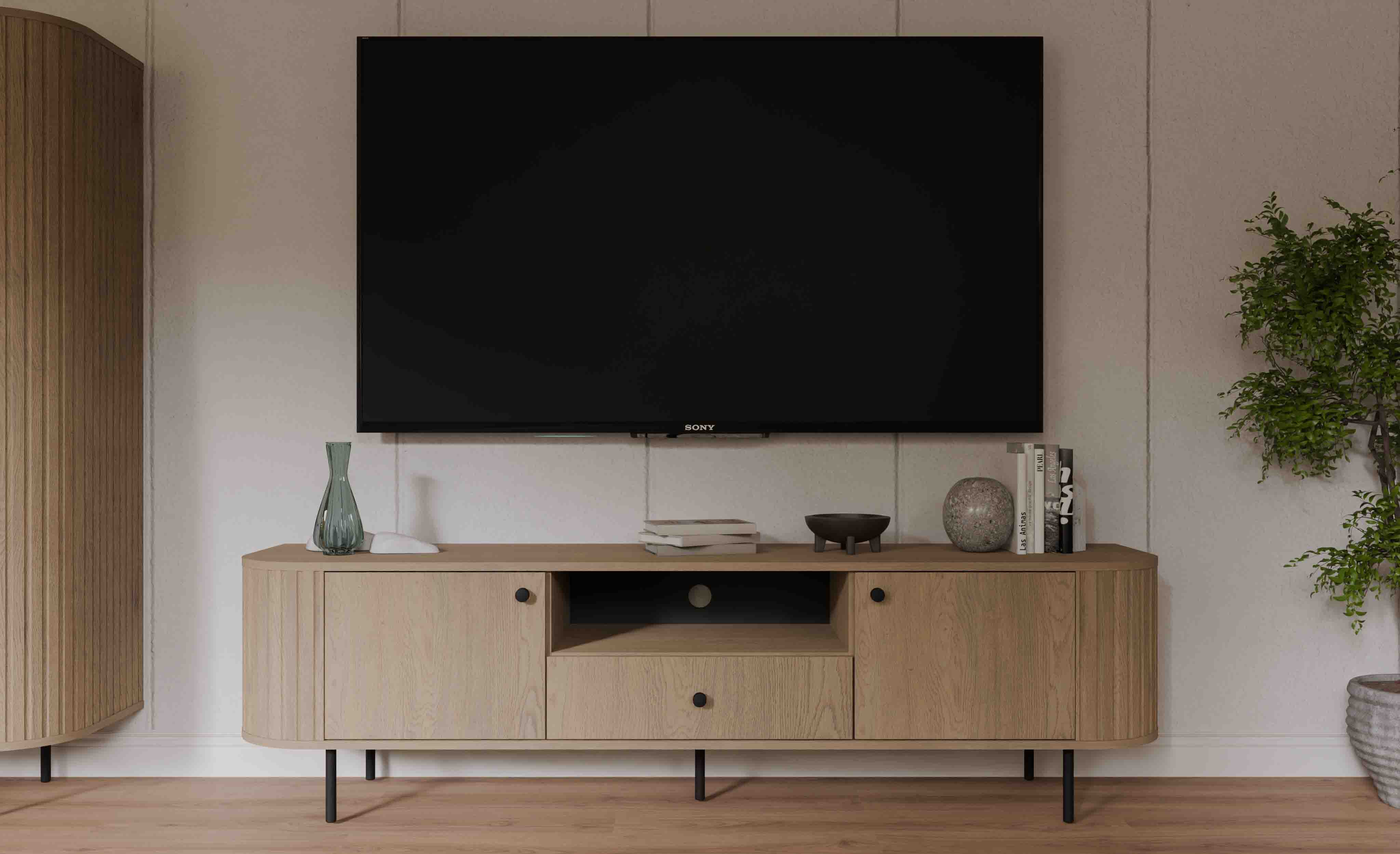 TV skříňka se dvěma dveřmi a zásuvkou Flana 321 2F1S Dub Cremona