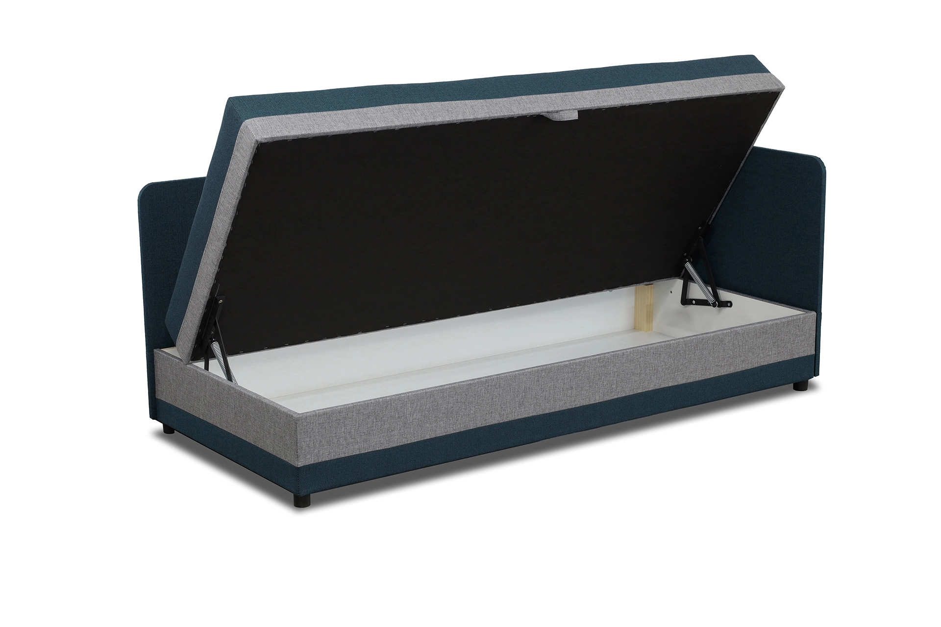 Jednolůžková postel s úložným prostorem Hirek Eko 80x200 Tyrkysová/Šedá