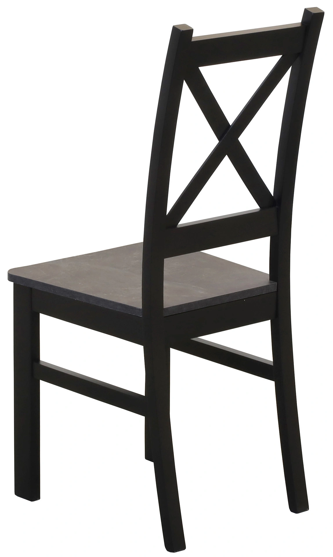 Dřevěná židle s křížovou konstrukcí černá/beton
