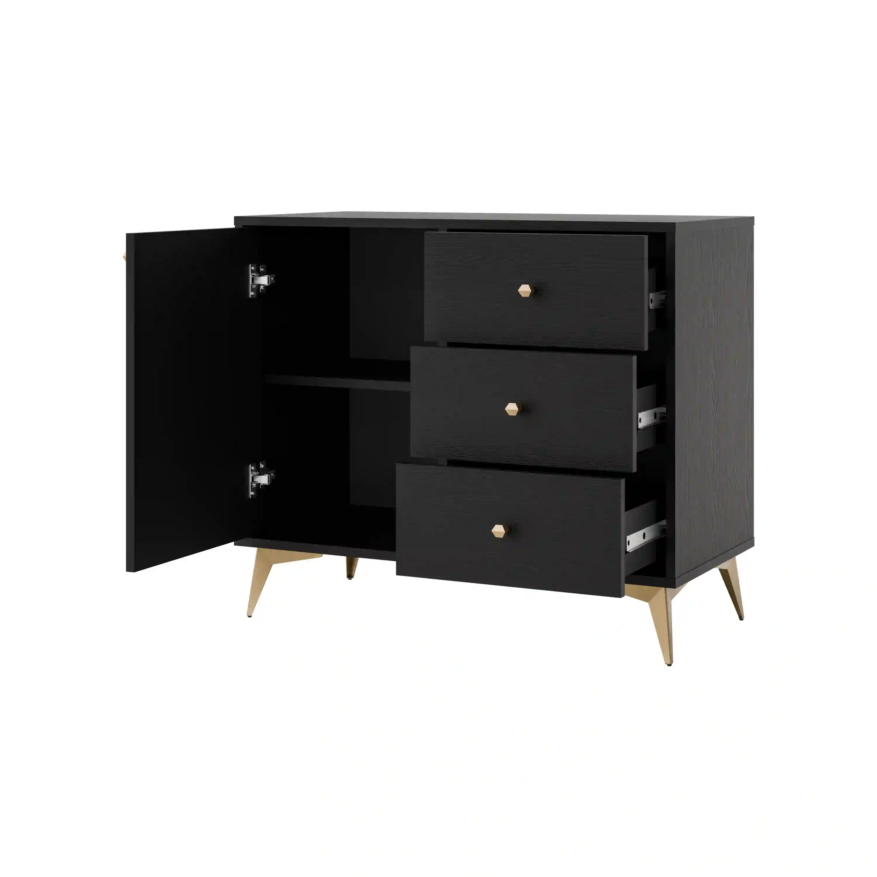 Komoda Sakai 1F 3S T814 Černá