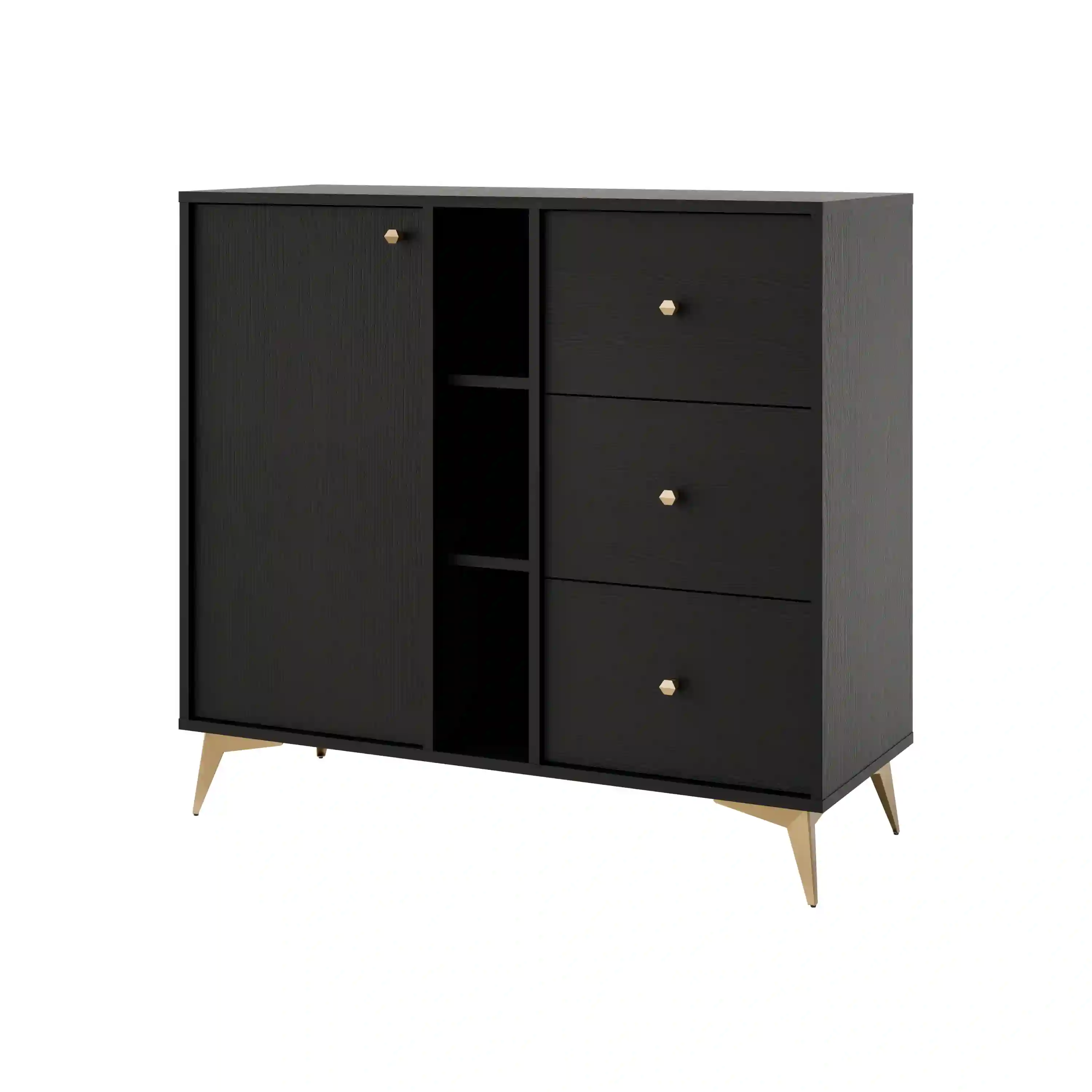 Komoda Sakai 1F 3S T824 Černá