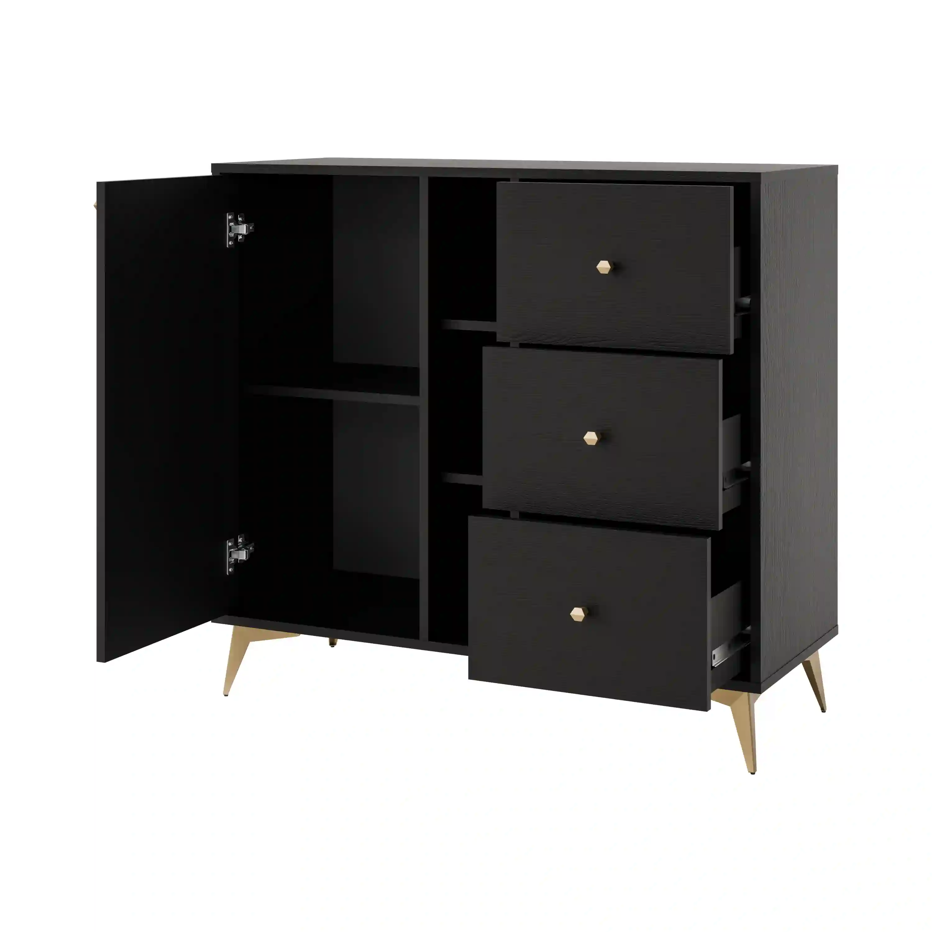 Komoda Sakai 1F 3S T824 Černá