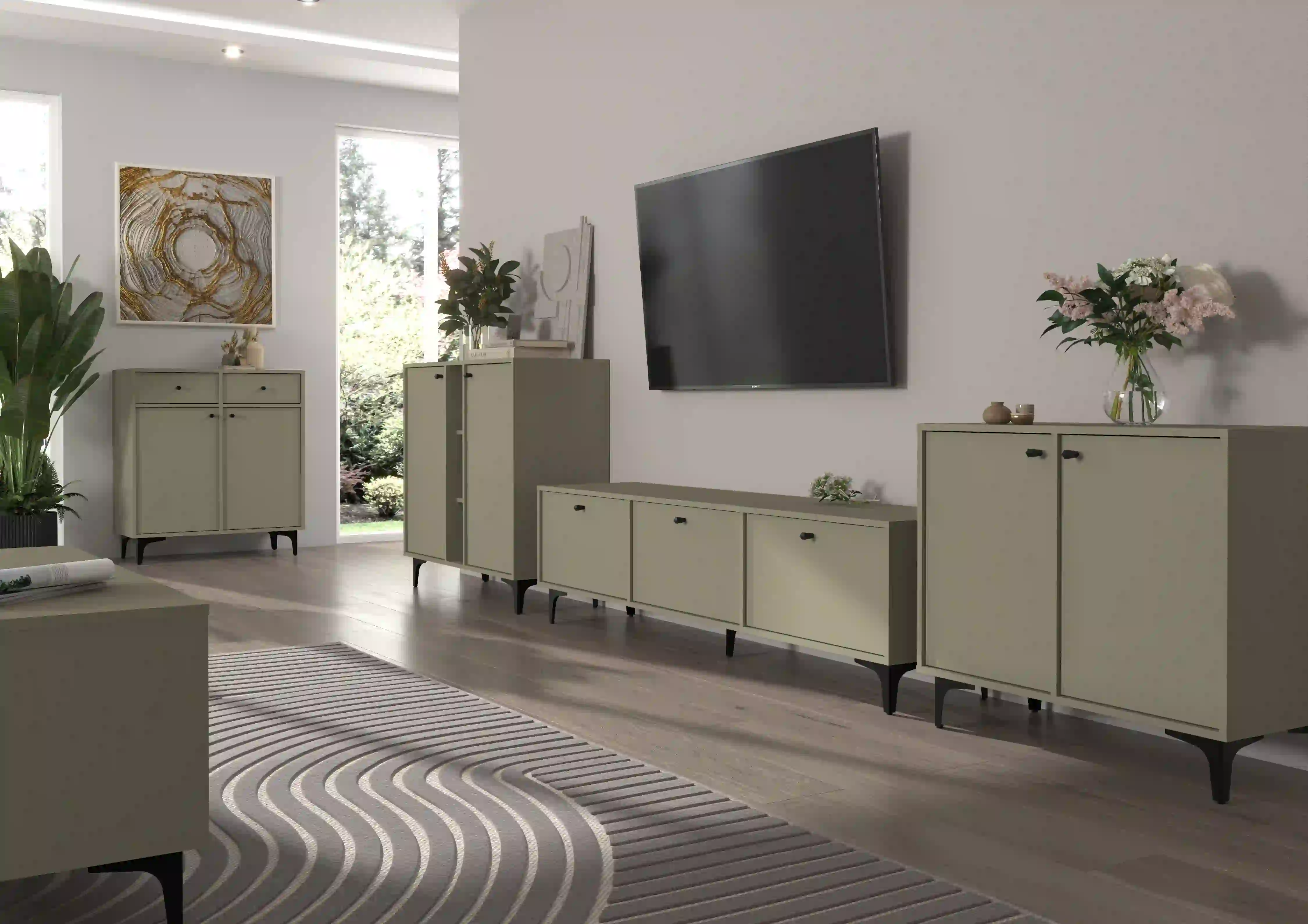 Komoda Sakai 2F2S T826 Eukalyptus Černá