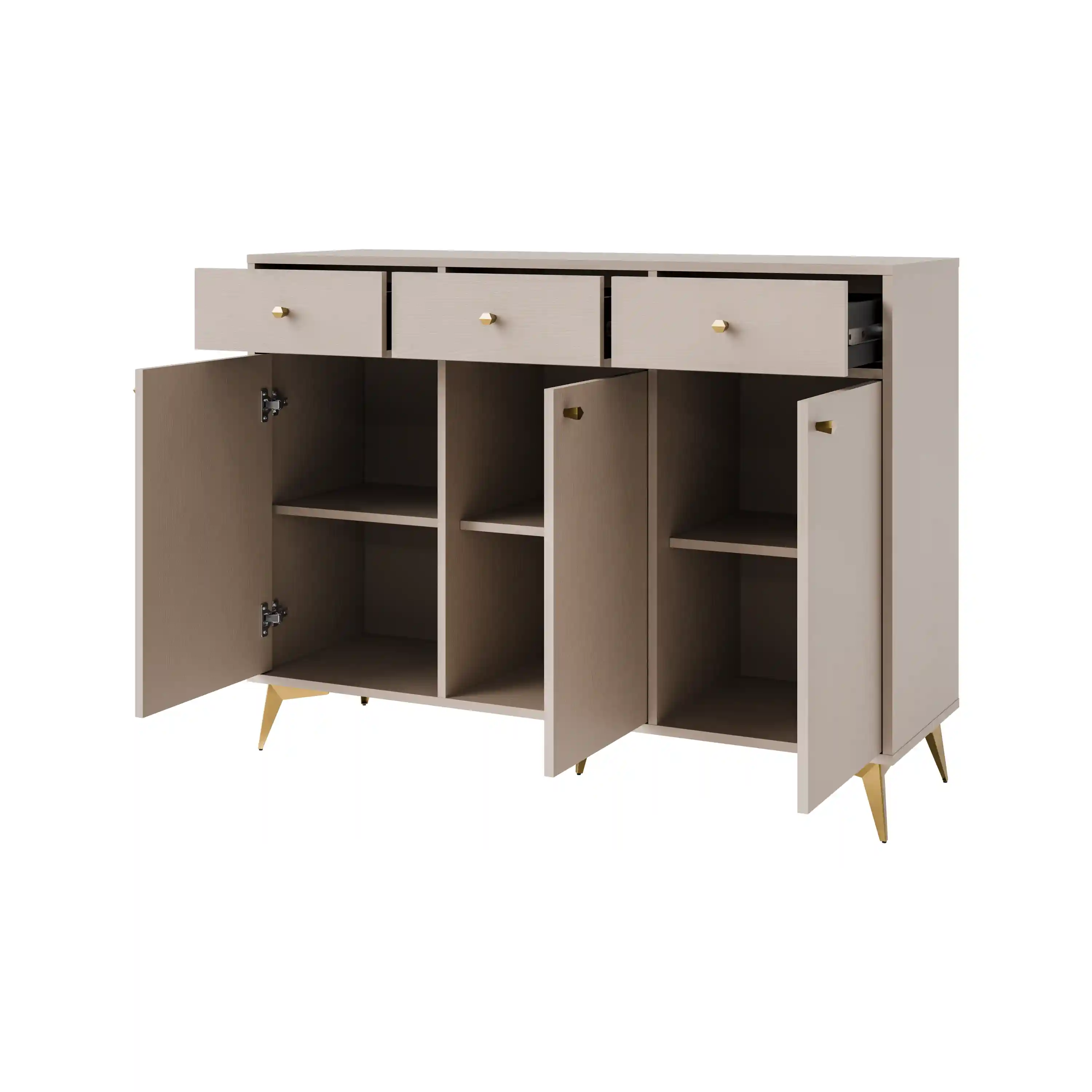 Komoda se zásuvkami do obývacího pokoje Sakai 3F 3S T827 Béžová