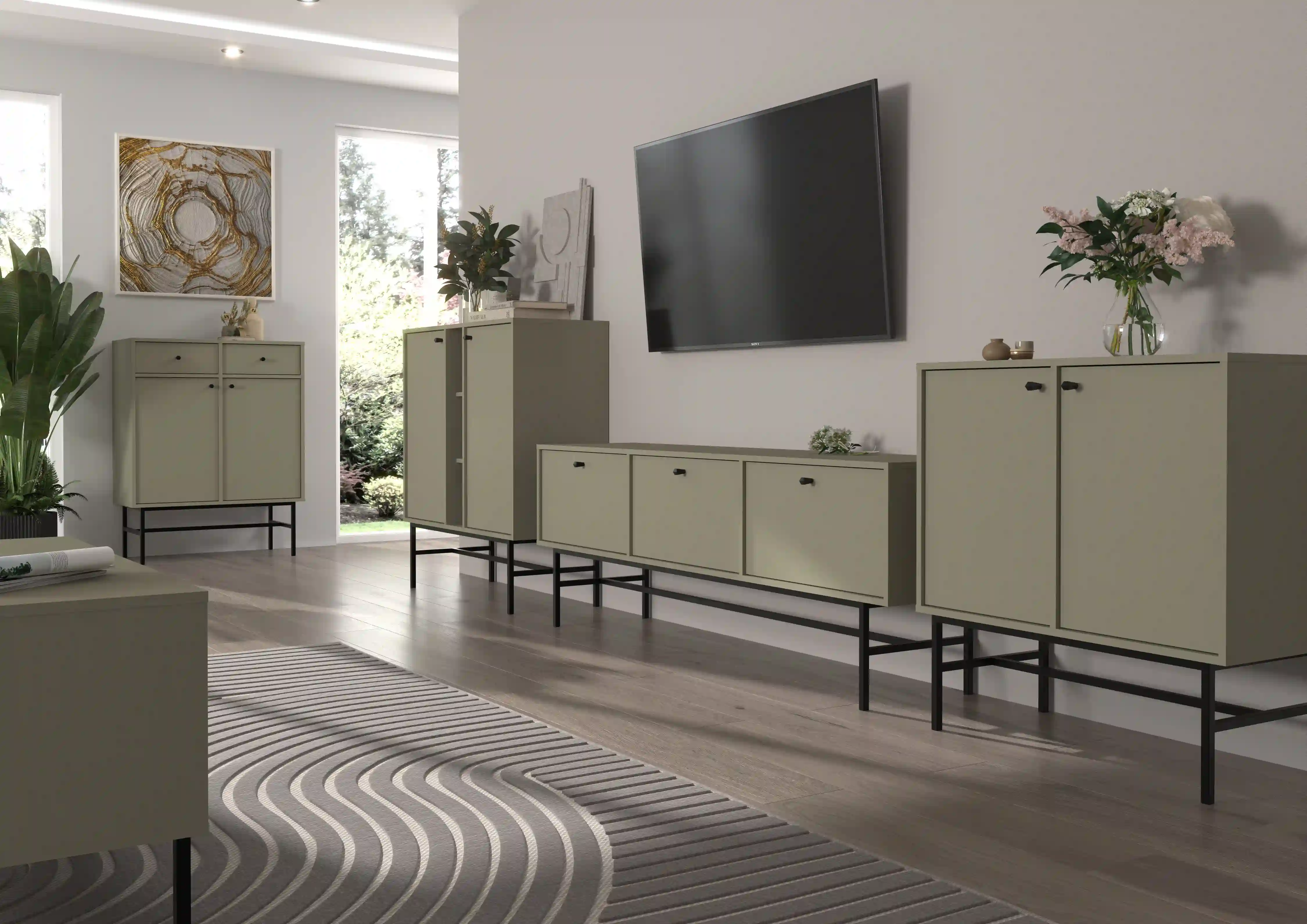 Komoda dwudrzwiowa do salonu Sakai 2F T812 Eukaliptus