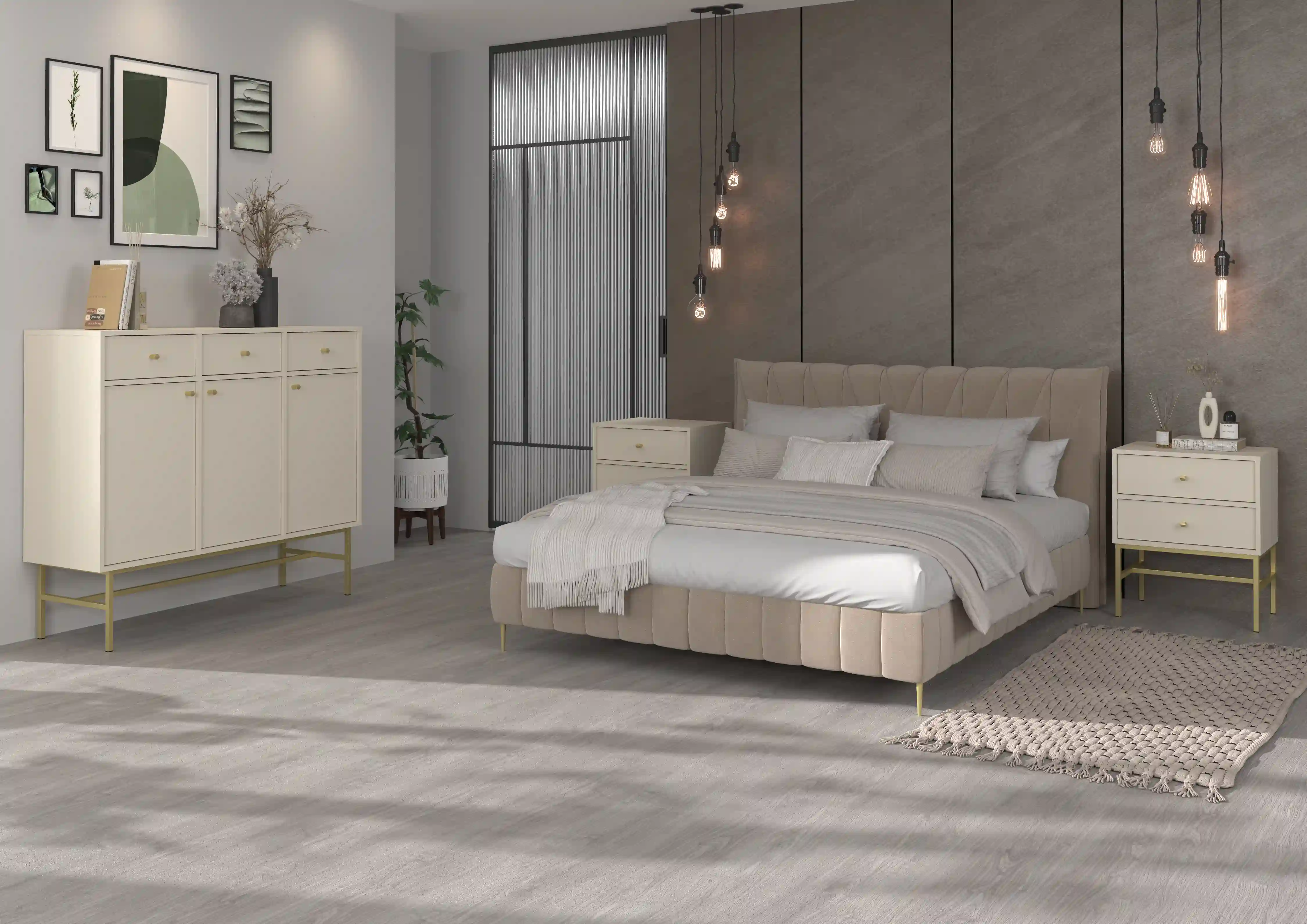 Noční stolek Sakai 3-2S T801 Béžový