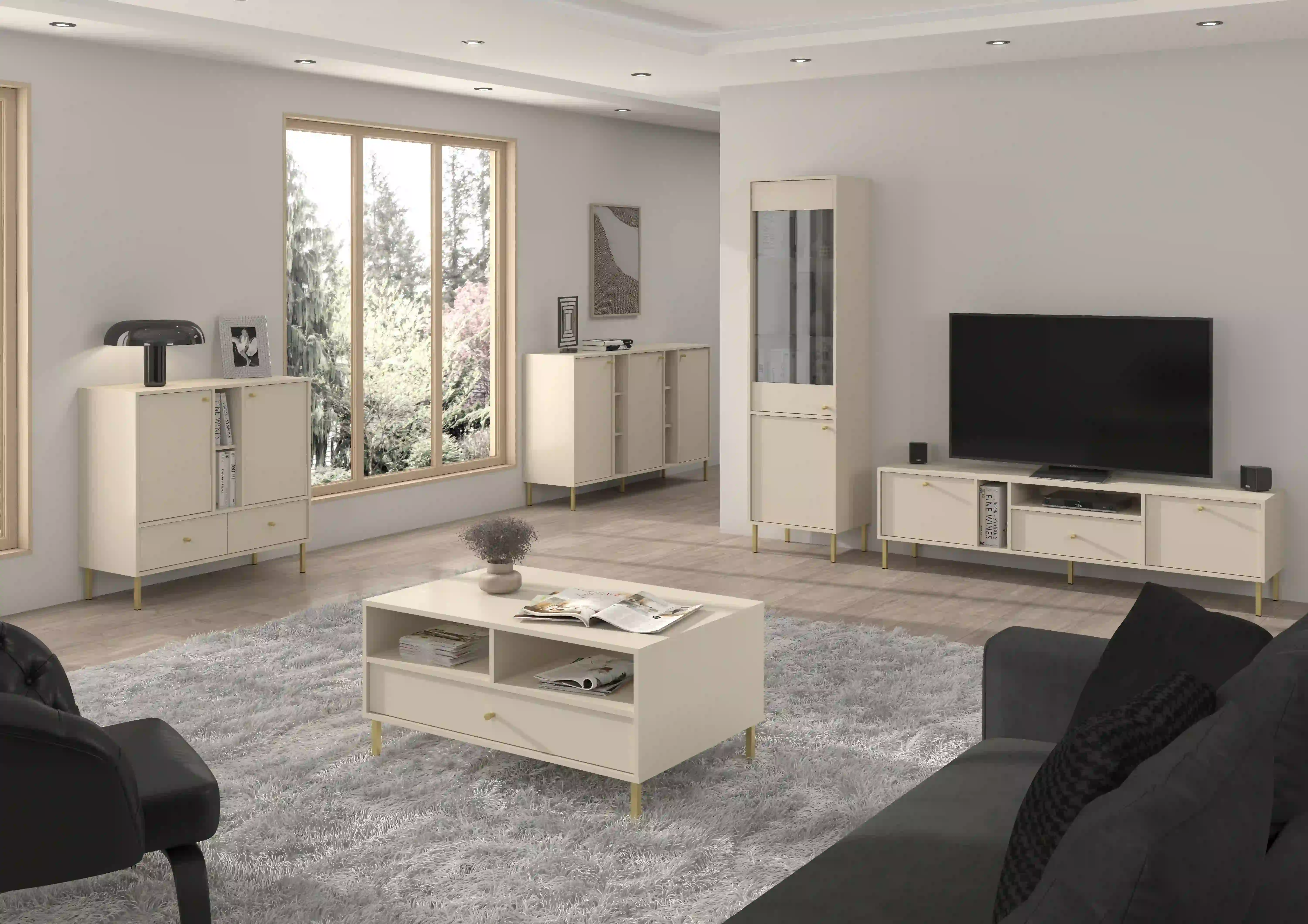 TV skříňka Sakai 2K 1S T313 Béžová