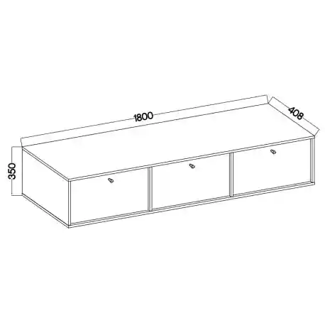 Závěsná TV-komoda Sakai 3K T303 Béžová