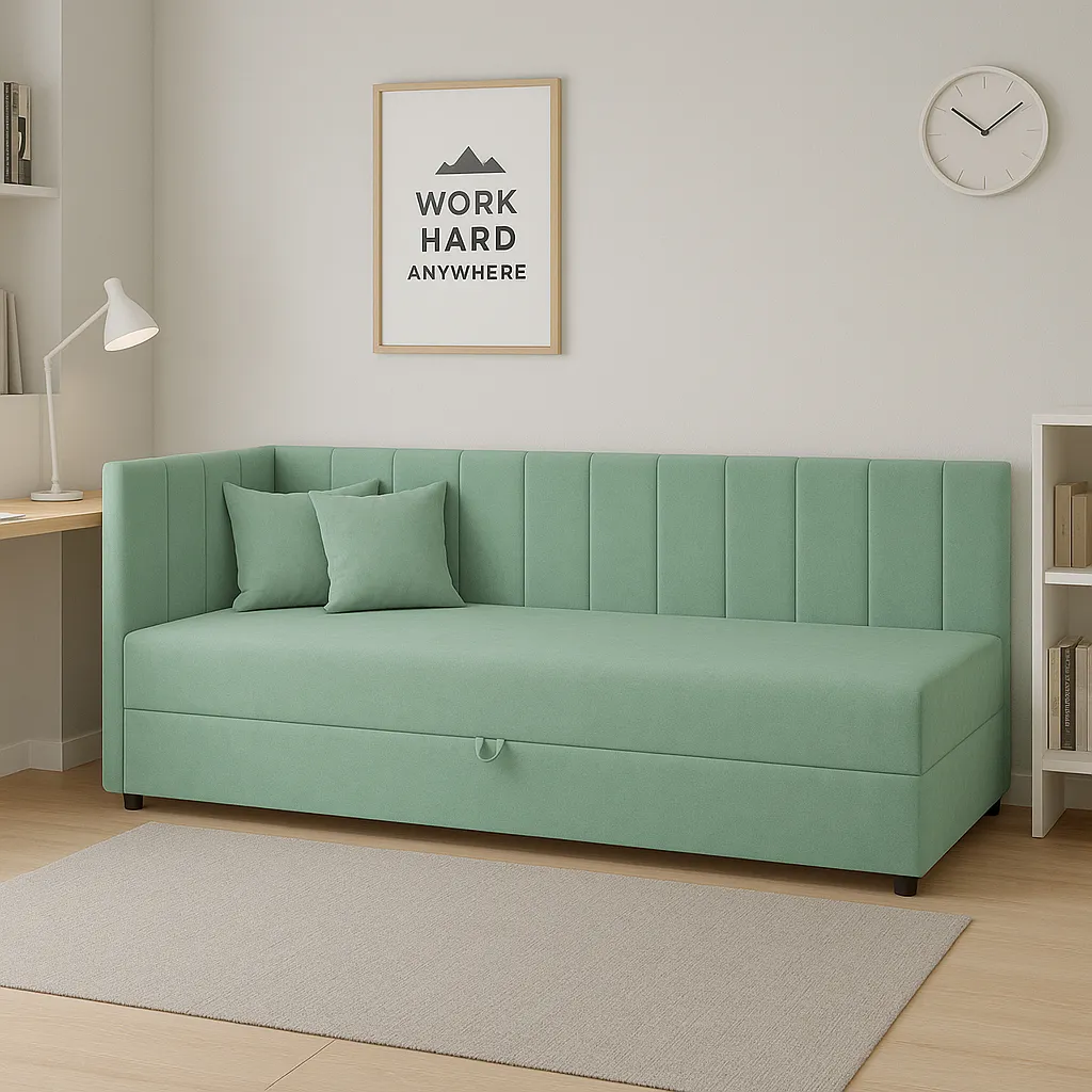 Jednolůžková pohovka s úložným prostorem Sofaro Plus 80x200 Mátová