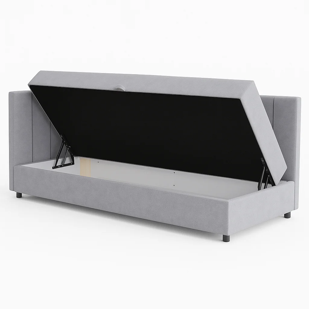 Gauč jednolůžková postel s úložným prostorem Sofaro 90x200 Růžová