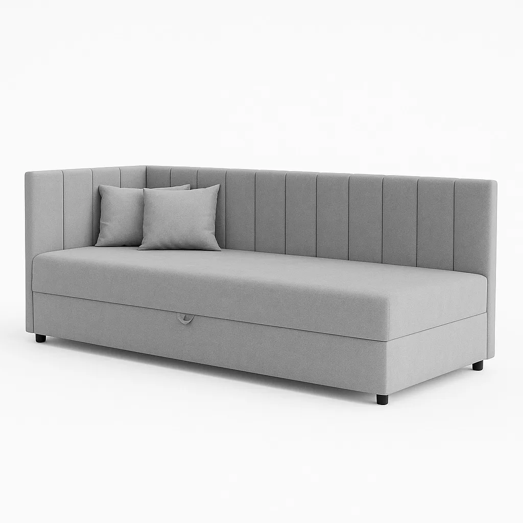 Gauč jednolůžková postel s úložným prostorem Sofaro 80x180 Šedá