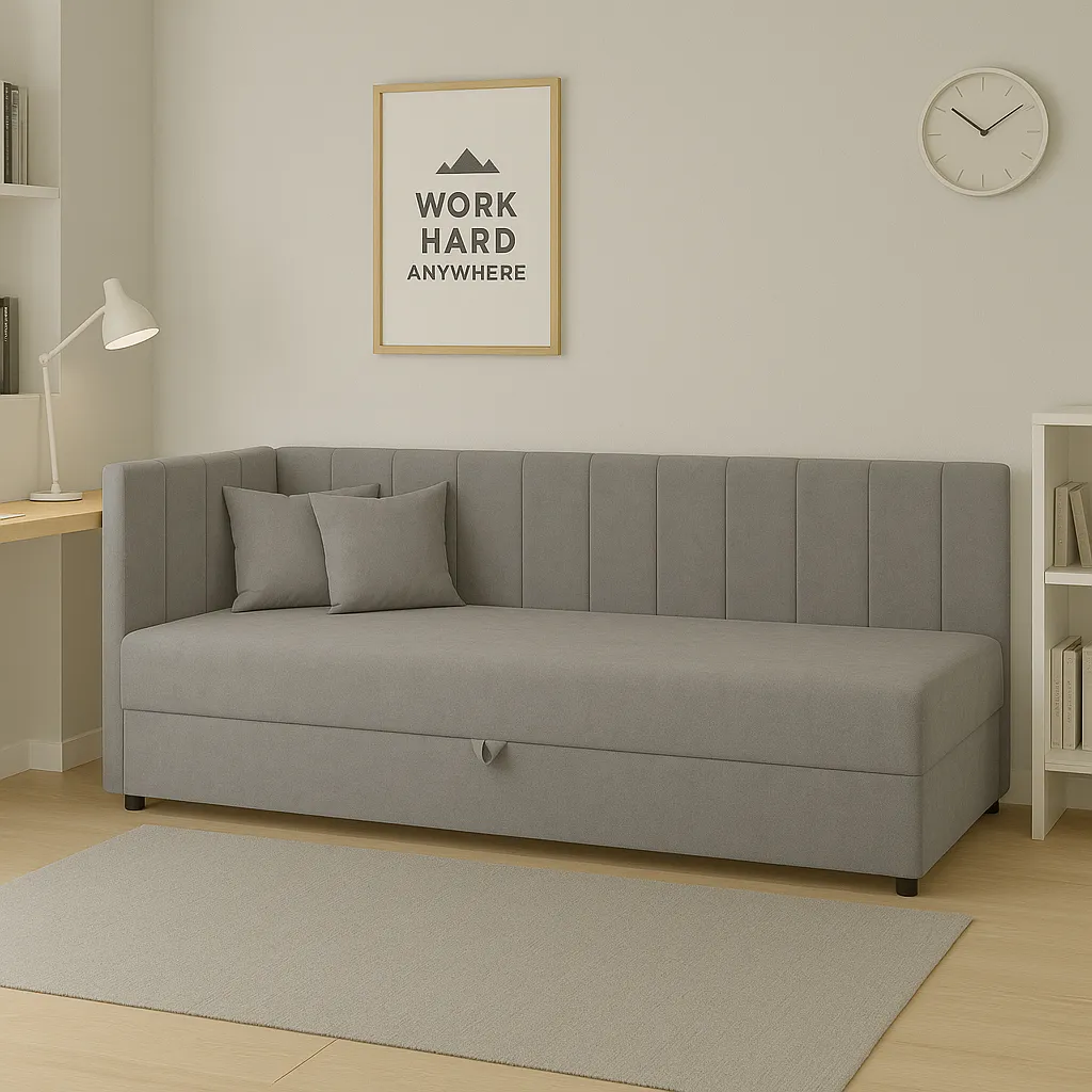 Gauč jednolůžková postel s úložným prostorem Sofaro 90x200 Šedá