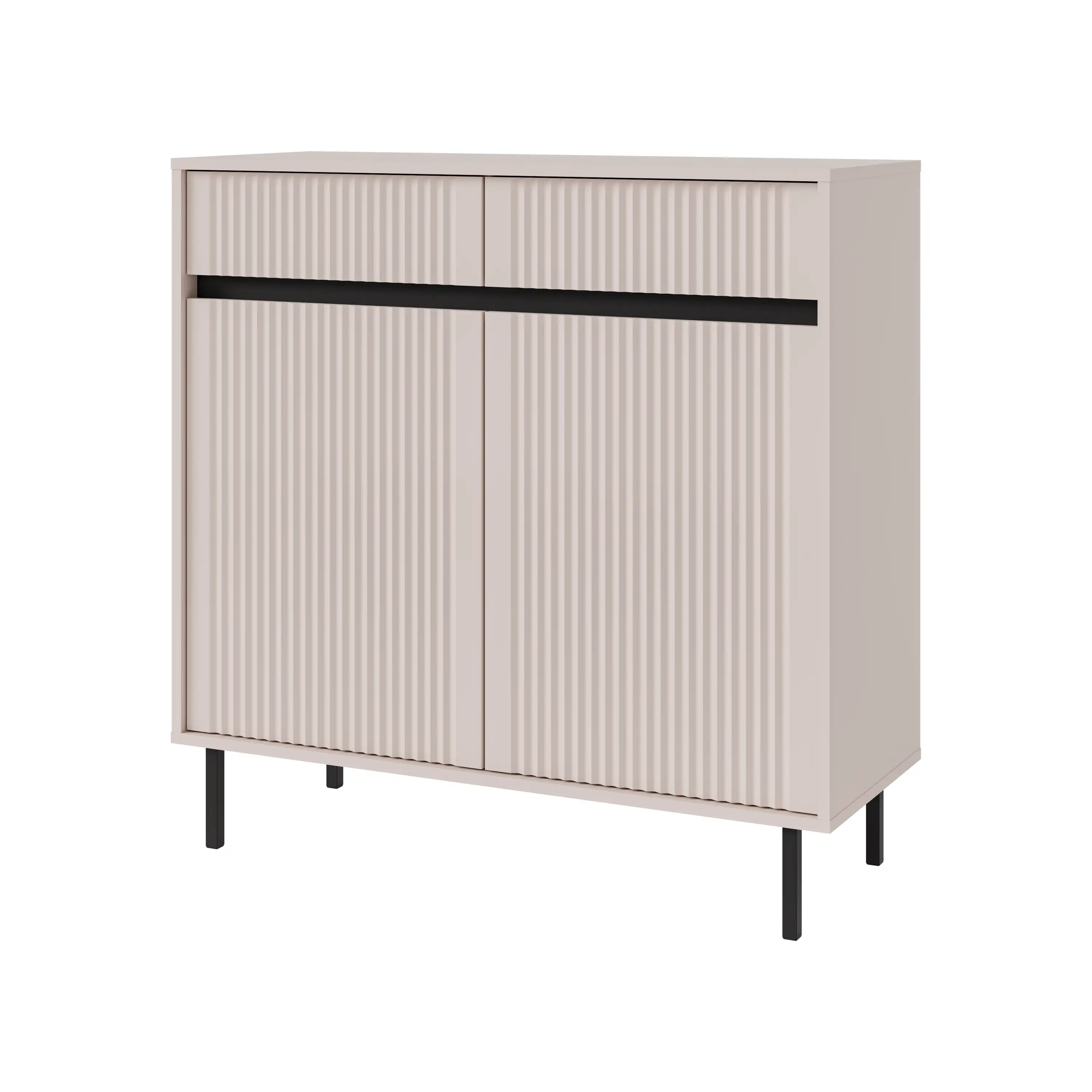 Komoda s ryhovanými čely Yukashi 2F2S T822 béžová
