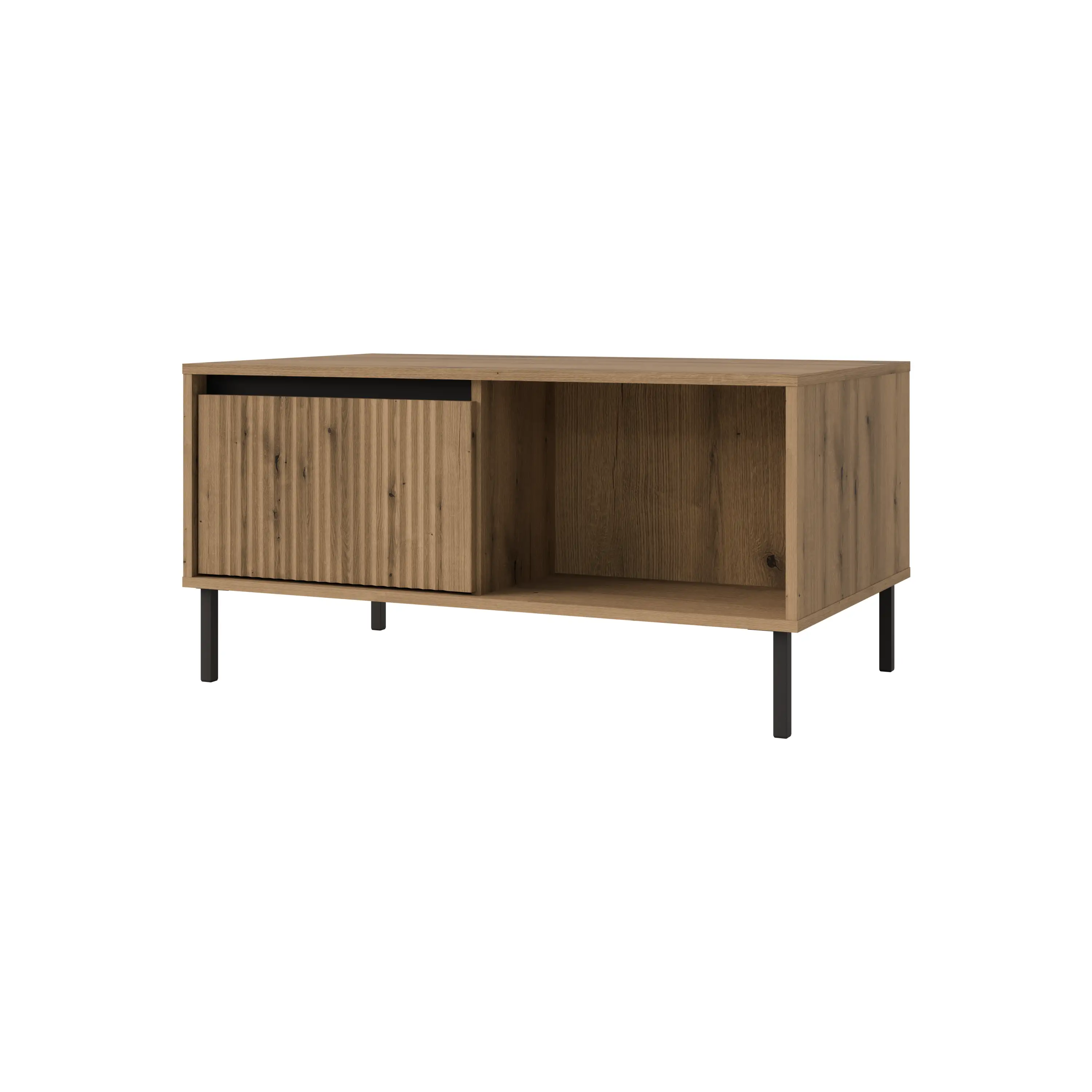 Konferenční stolek s drážkovaným čelem Yukashi 2S T201 dub evoke