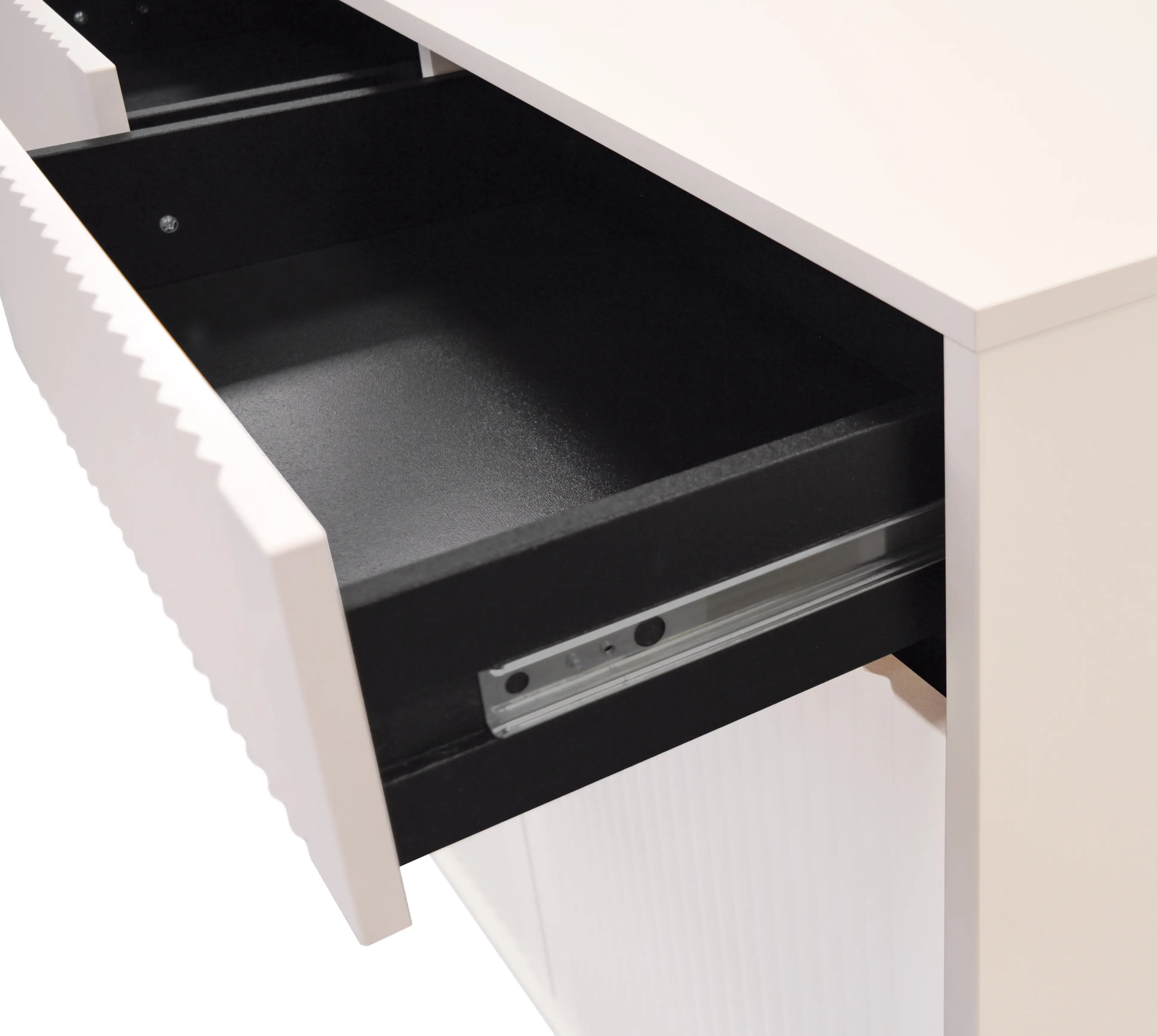 Noční stolek s drážkovaným čelem Yukashi 1S T801 béžový