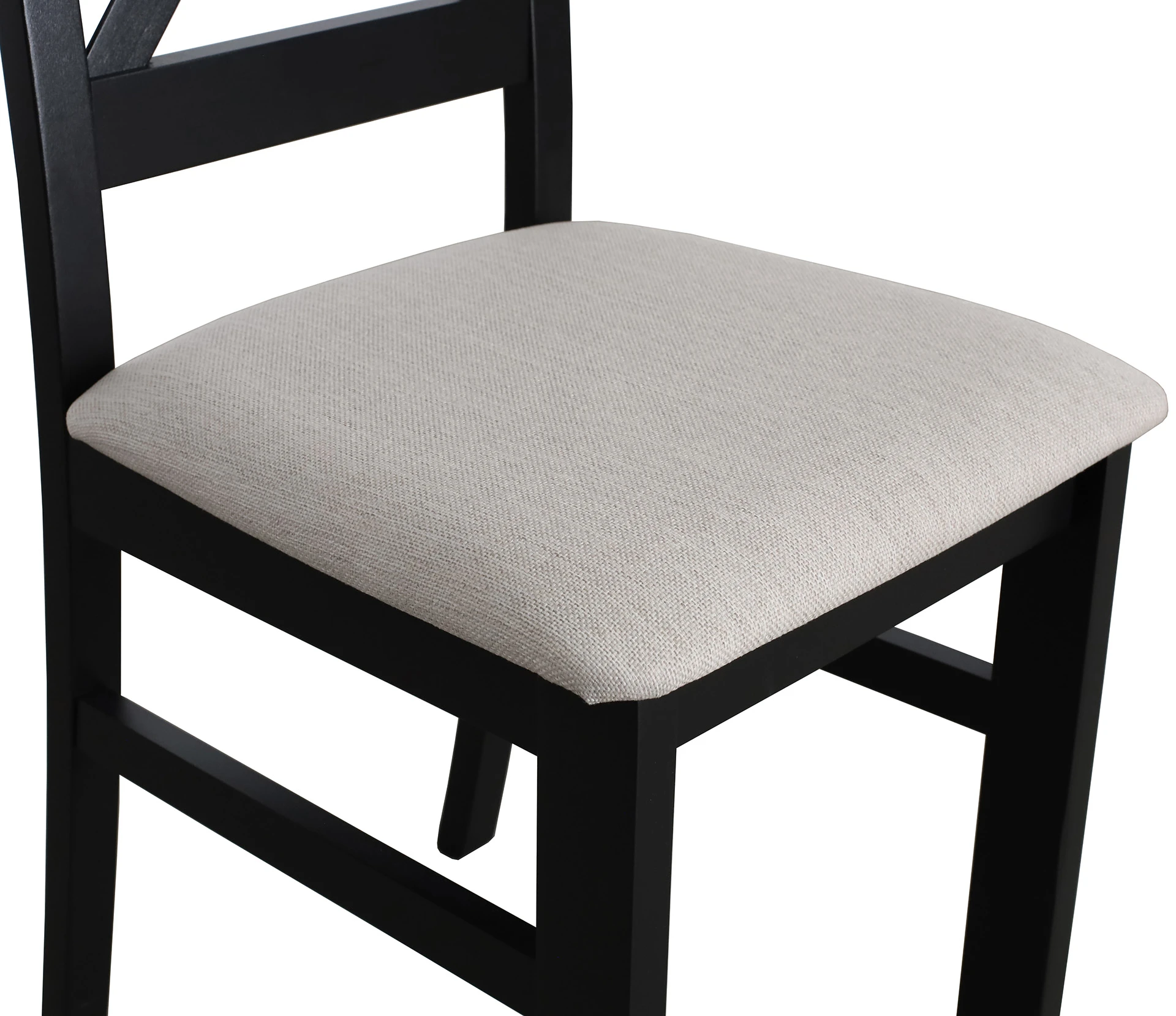 Sada 6x čalouněných křížových židlí do jídelny černá/béžová