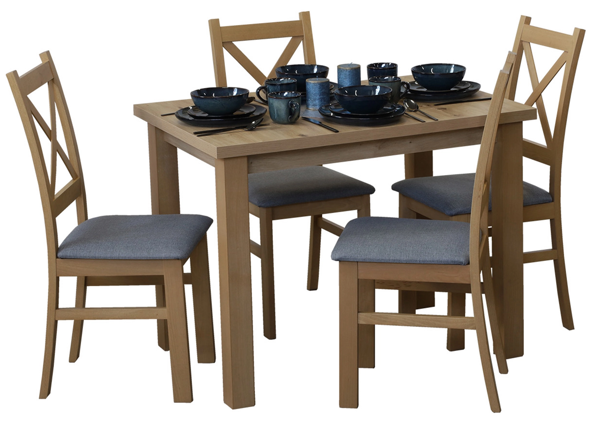 Set stolu 100x70 se 4 židlemi M007-4 dub Artisan