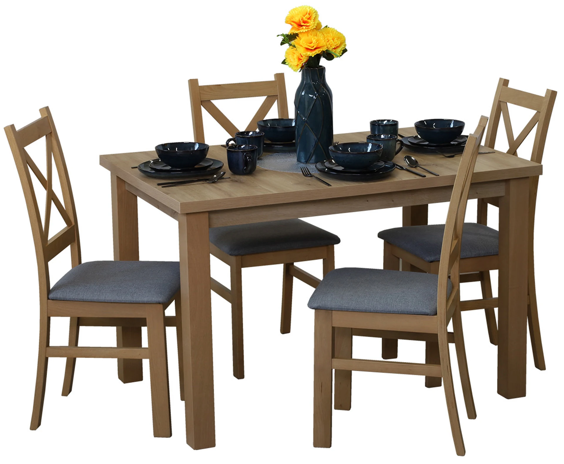 Set stolu 120x80 se 4 židlemi M008-4 dub Artisan