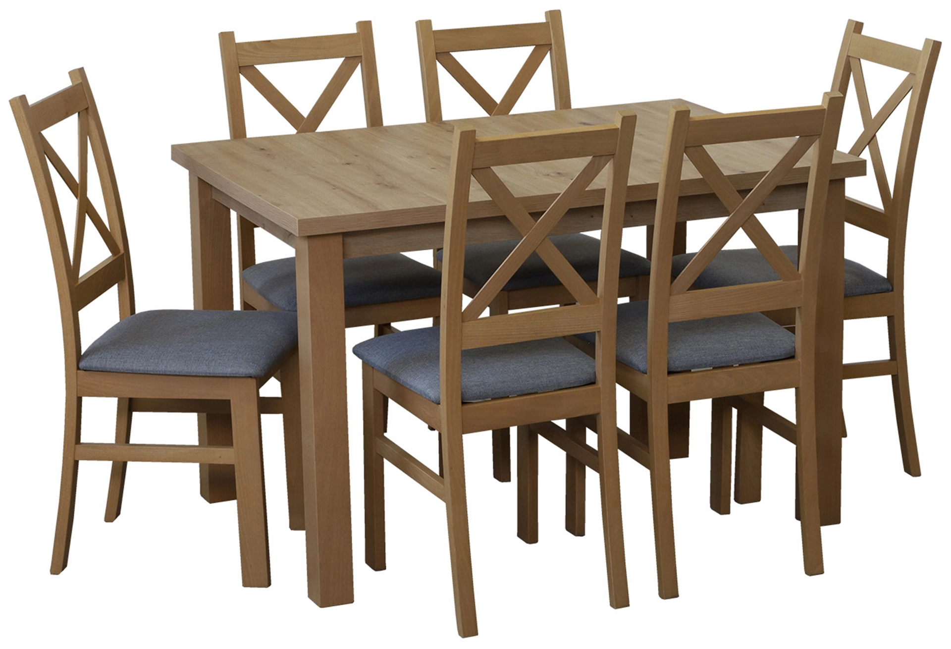 Set stolu 120x80 se 6 židlemi M008-6 dub Artisan