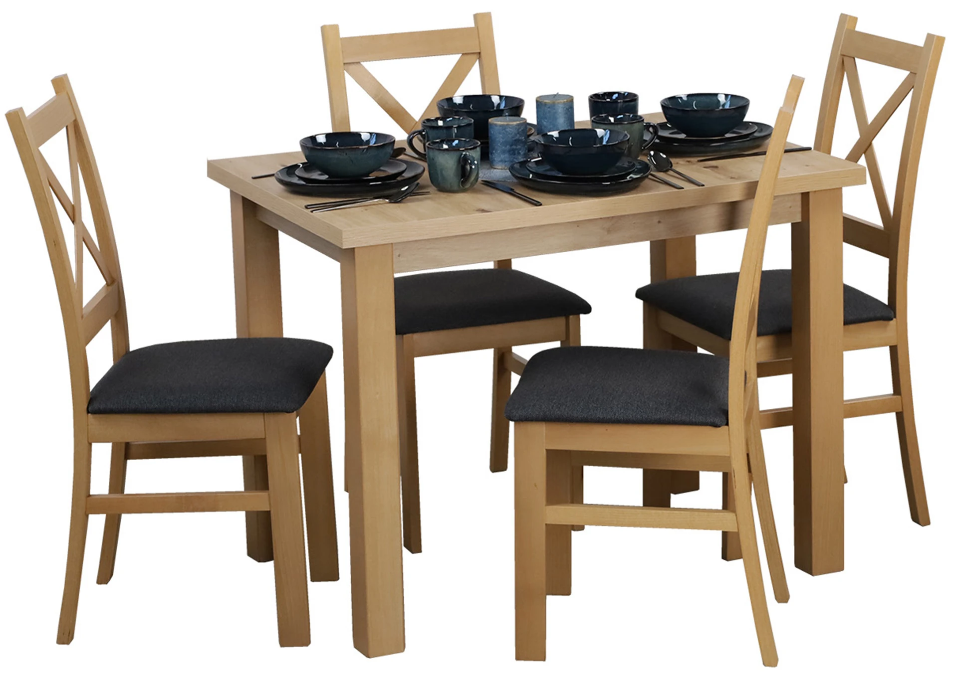 Set stolu 100x70 se 4 židlemi M010-4 dub Artisan