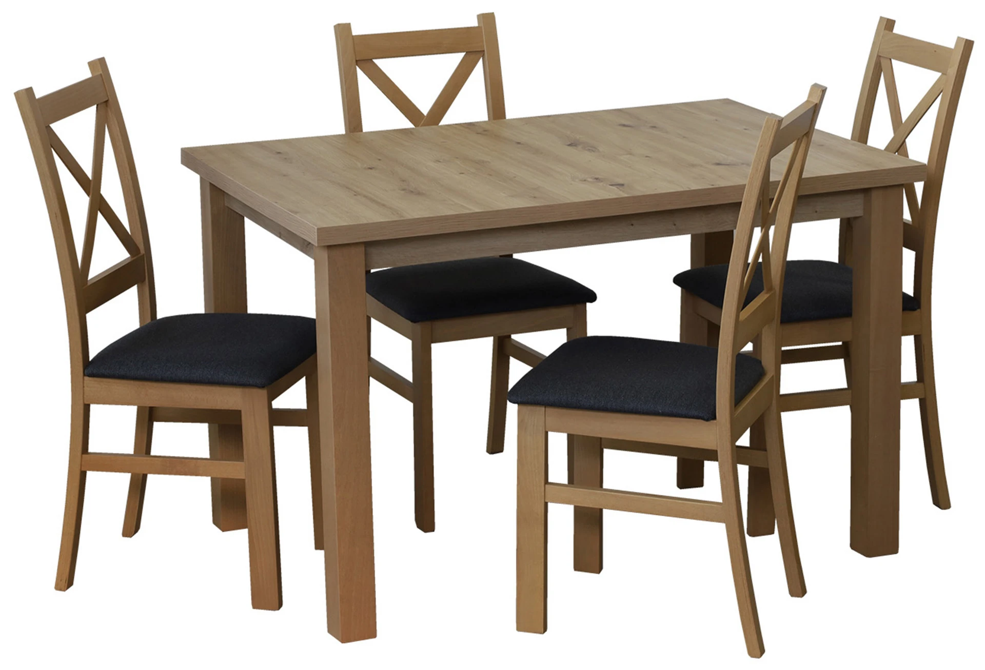 Set stolu 120x80 se 4 židlemi M011-4 dub Artisan