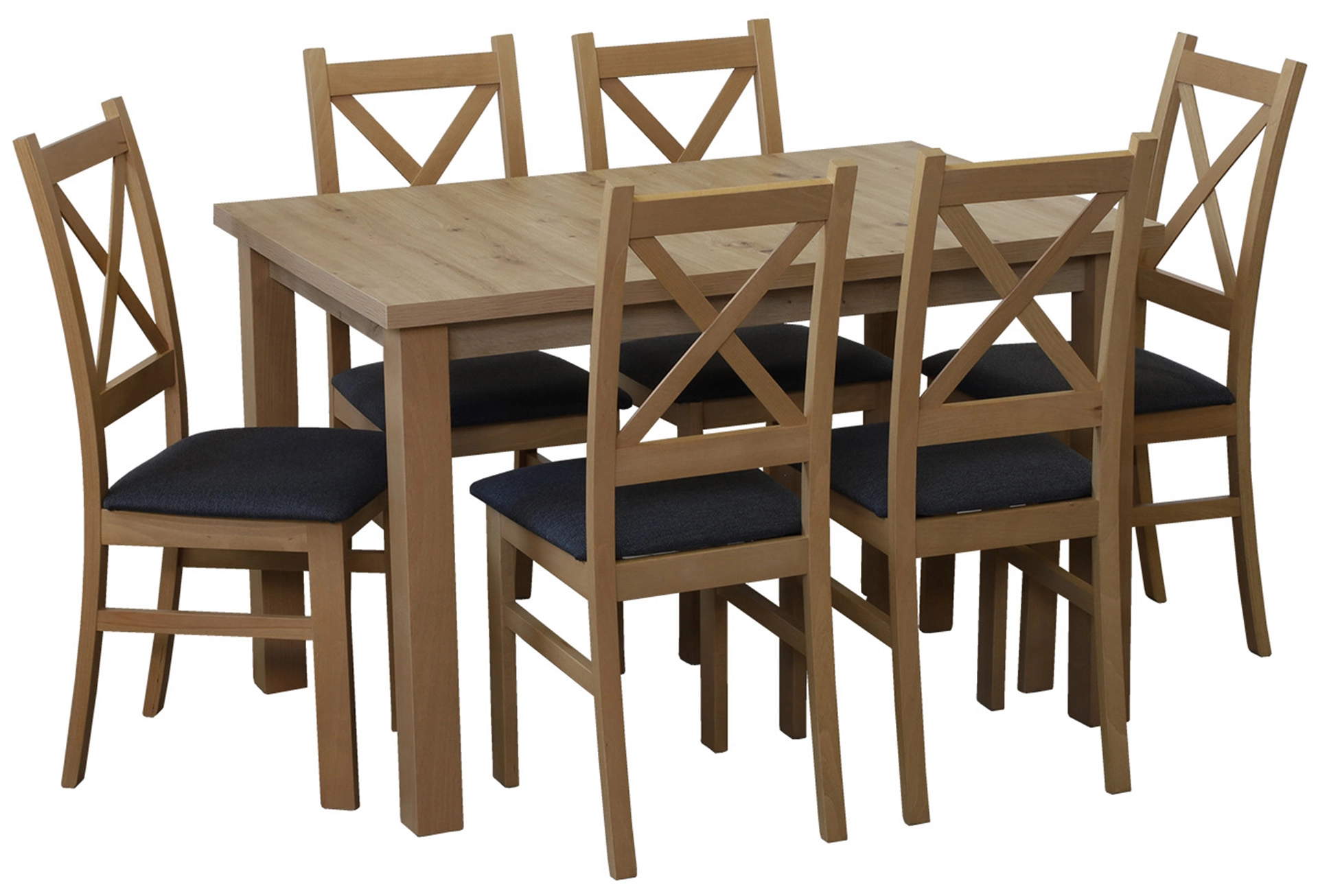 Set stolu 120x80 se 6 židlemi M011-6 dub Artisan