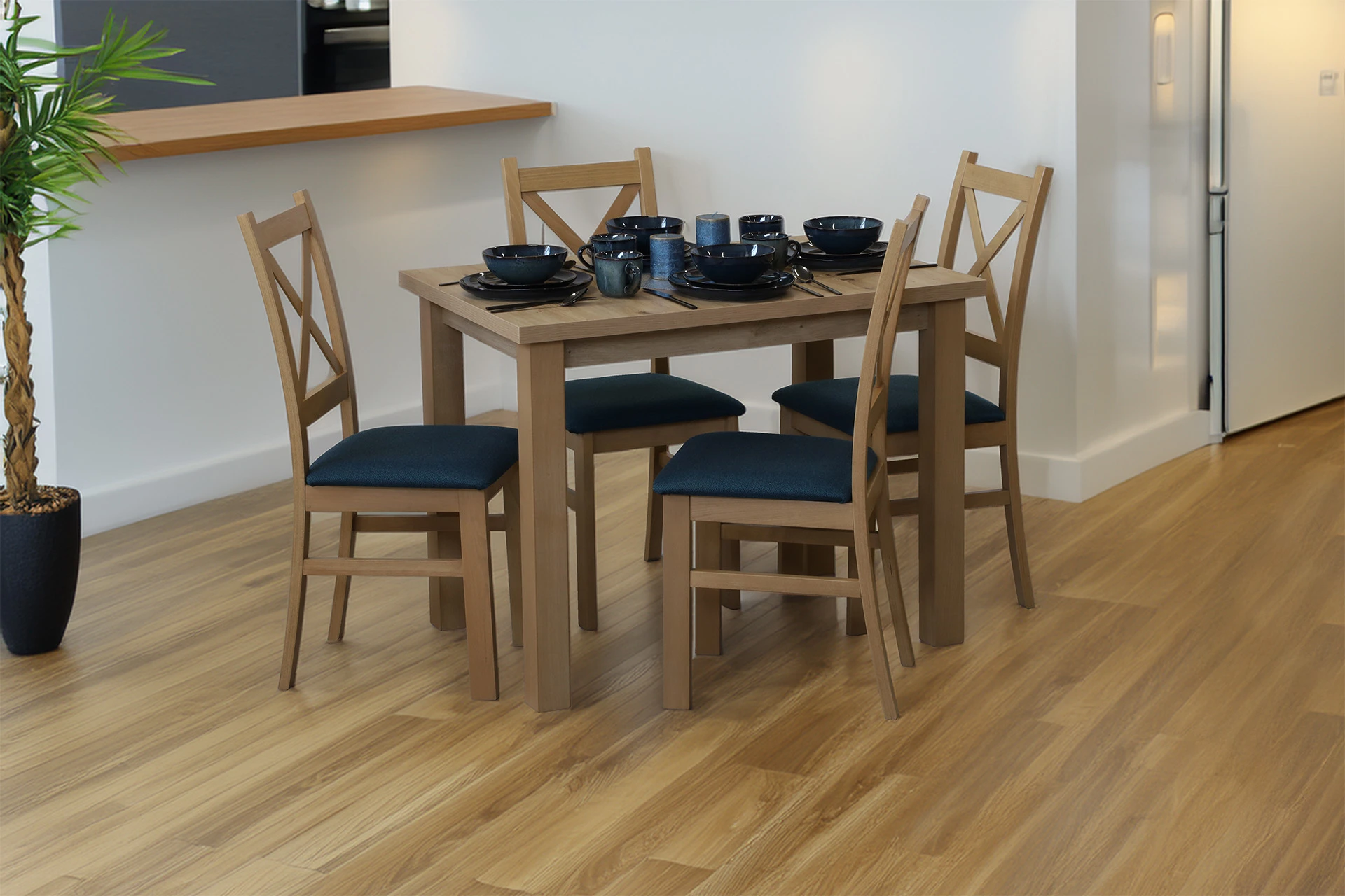 Set stolu 100x70 se 4 židlemi M013-4 dub Artisan