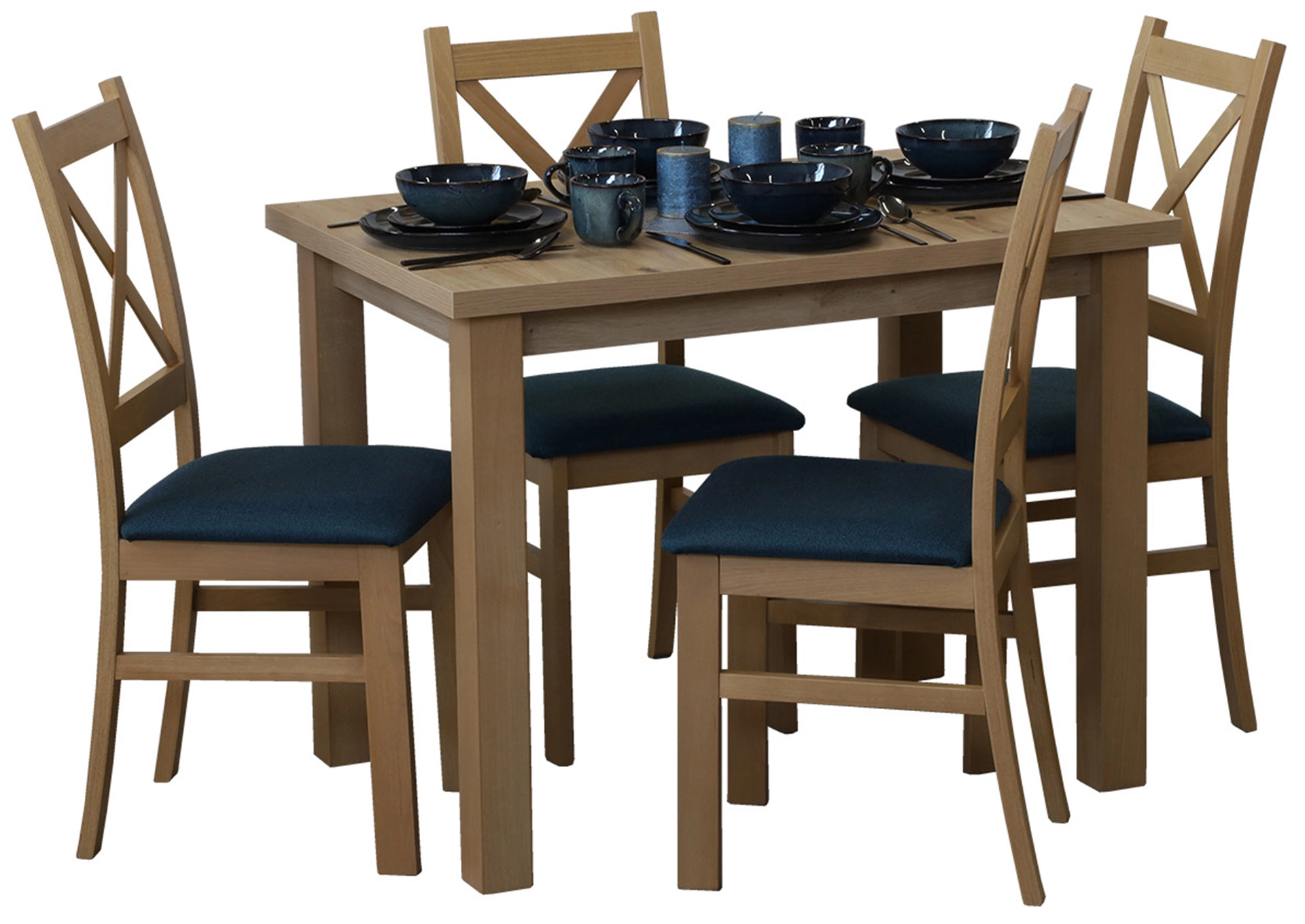 Set stolu 100x70 se 4 židlemi M013-4 dub Artisan