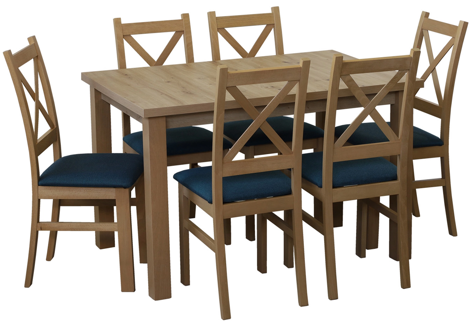 Set stolu 120x80 se 6 židlemi M014-6 dub Artisan