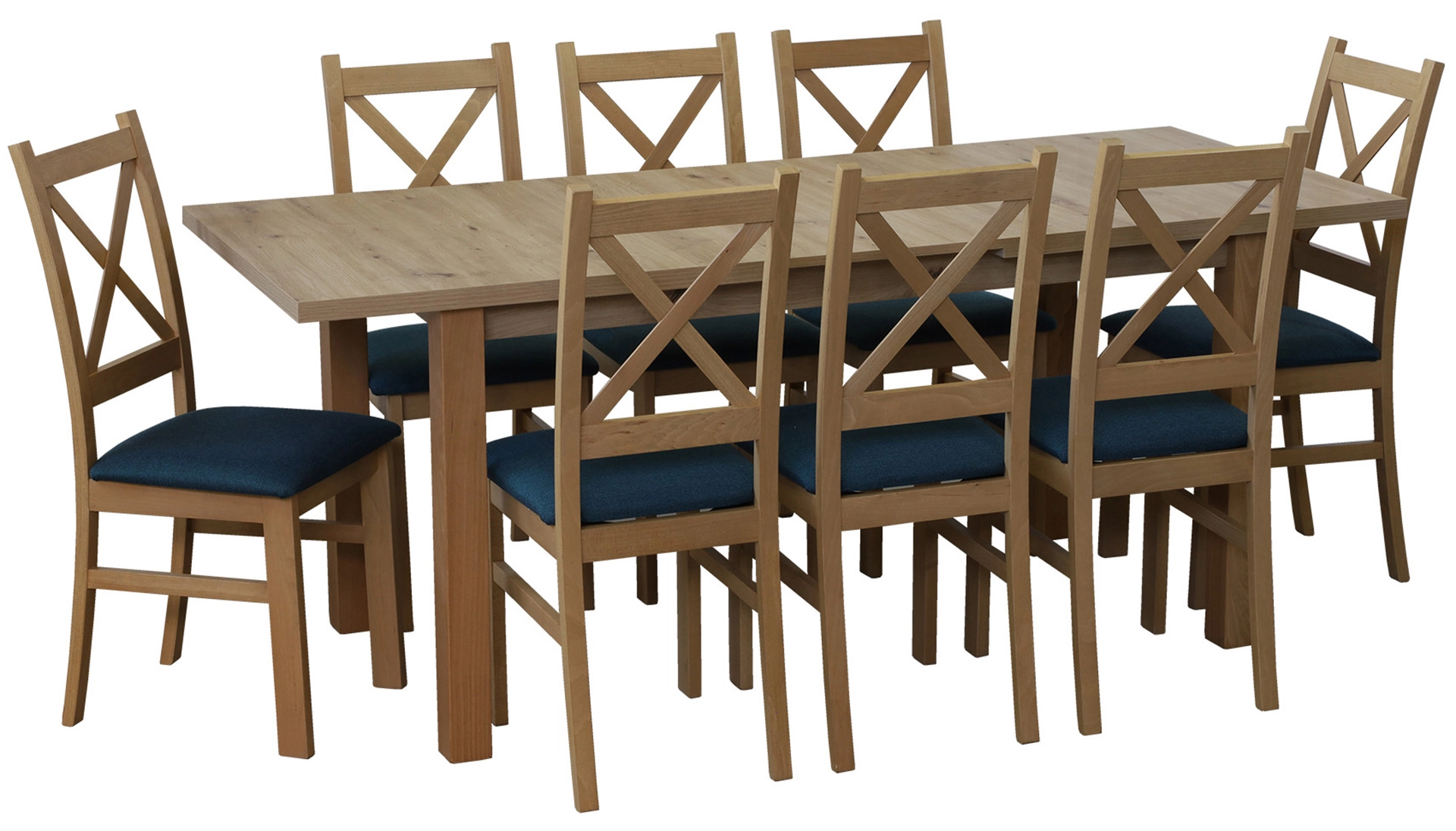 Rozkládací set stolu 150/190x80 se 4 židlemi M015-4 dub Artisan