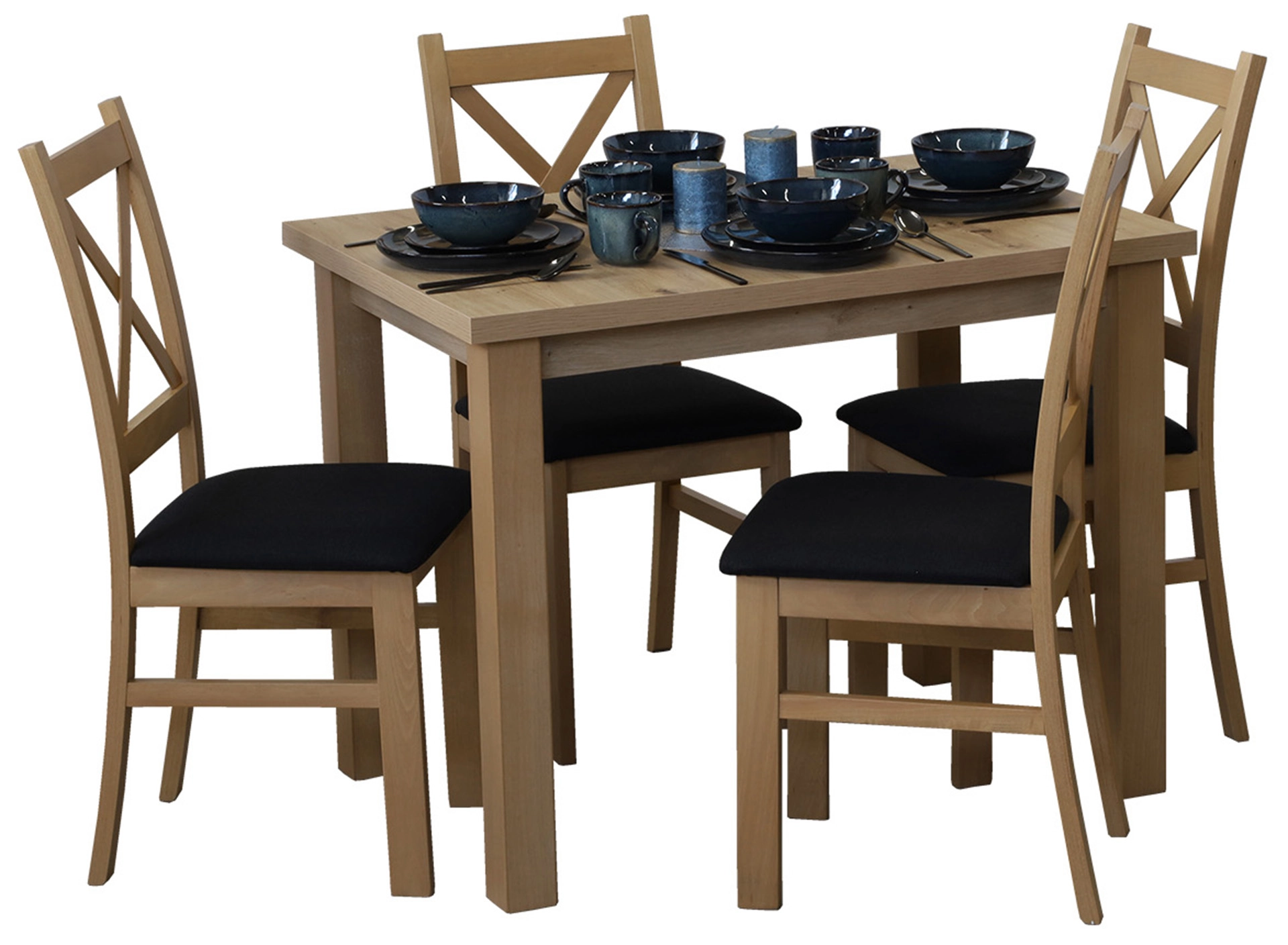 Set stolu 100x70 se 4 židlemi M016-4 dub Artisan