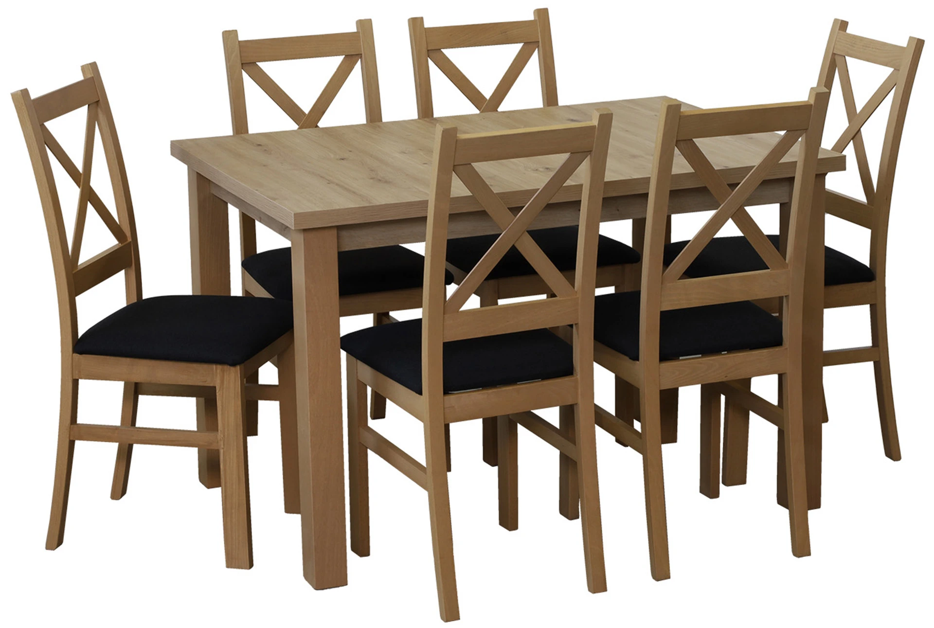 Set stolu 120x80 se 6 židlemi M017-6 dub Artisan