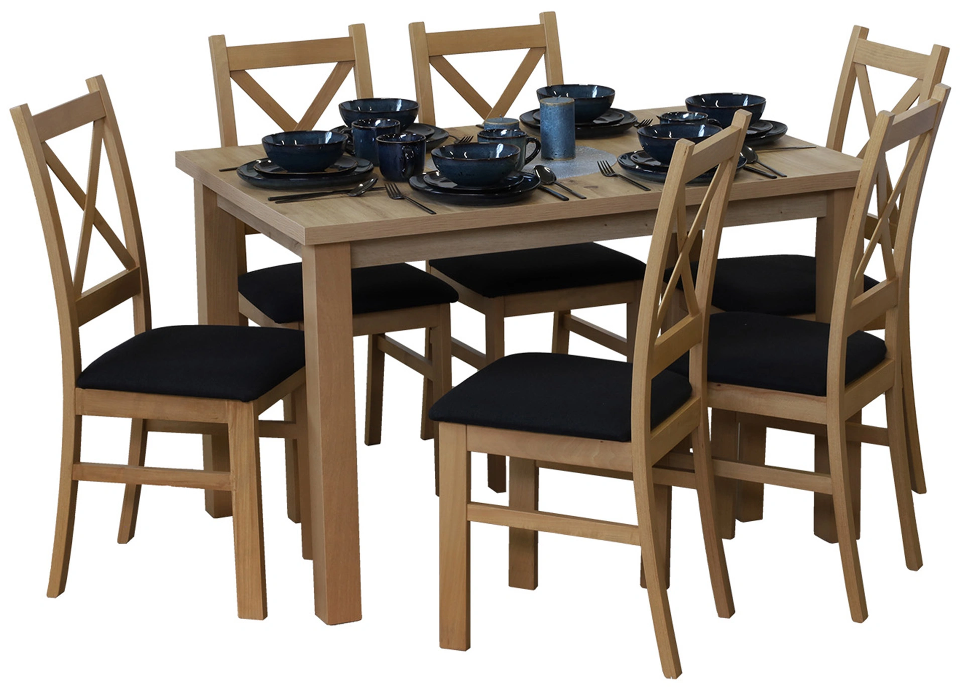 Set stolu 120x80 se 6 židlemi M017-6 dub Artisan