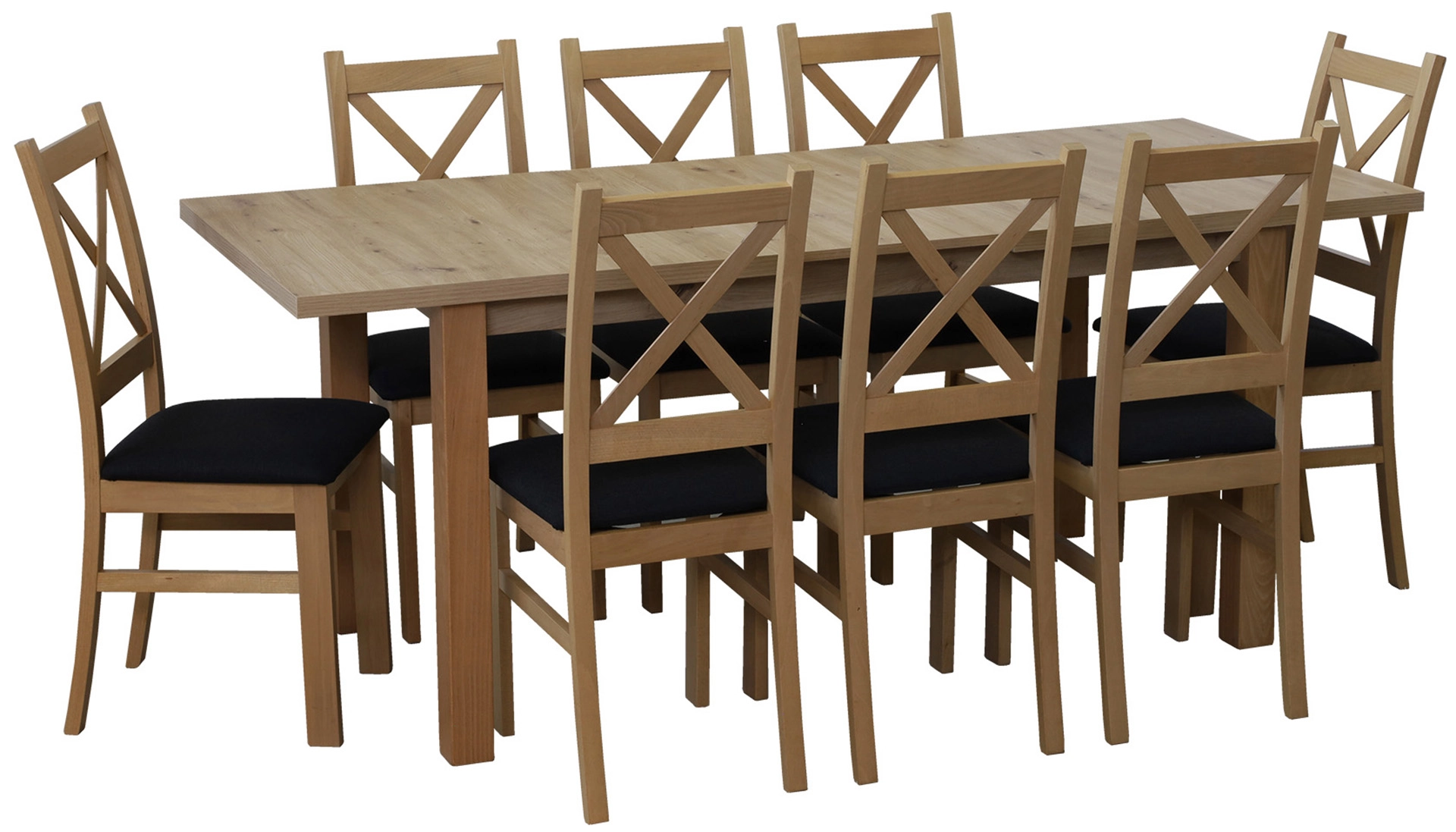 Set rozkládacího stolu 150/190x80 se 6 židlemi M018-6 dub Artisan