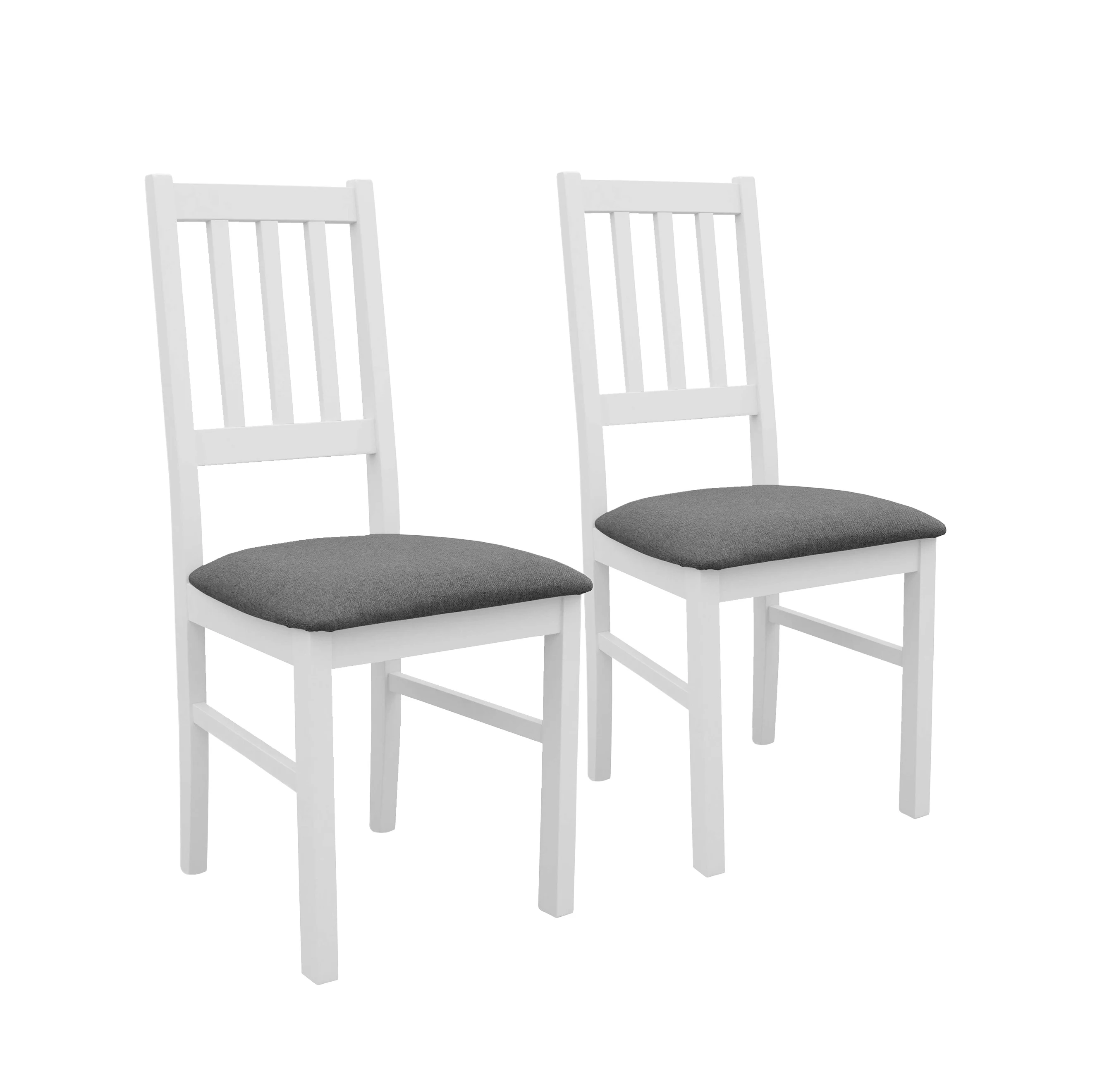 Sada 2x dřevěných židlí BOS04 Bílá/Grafitová