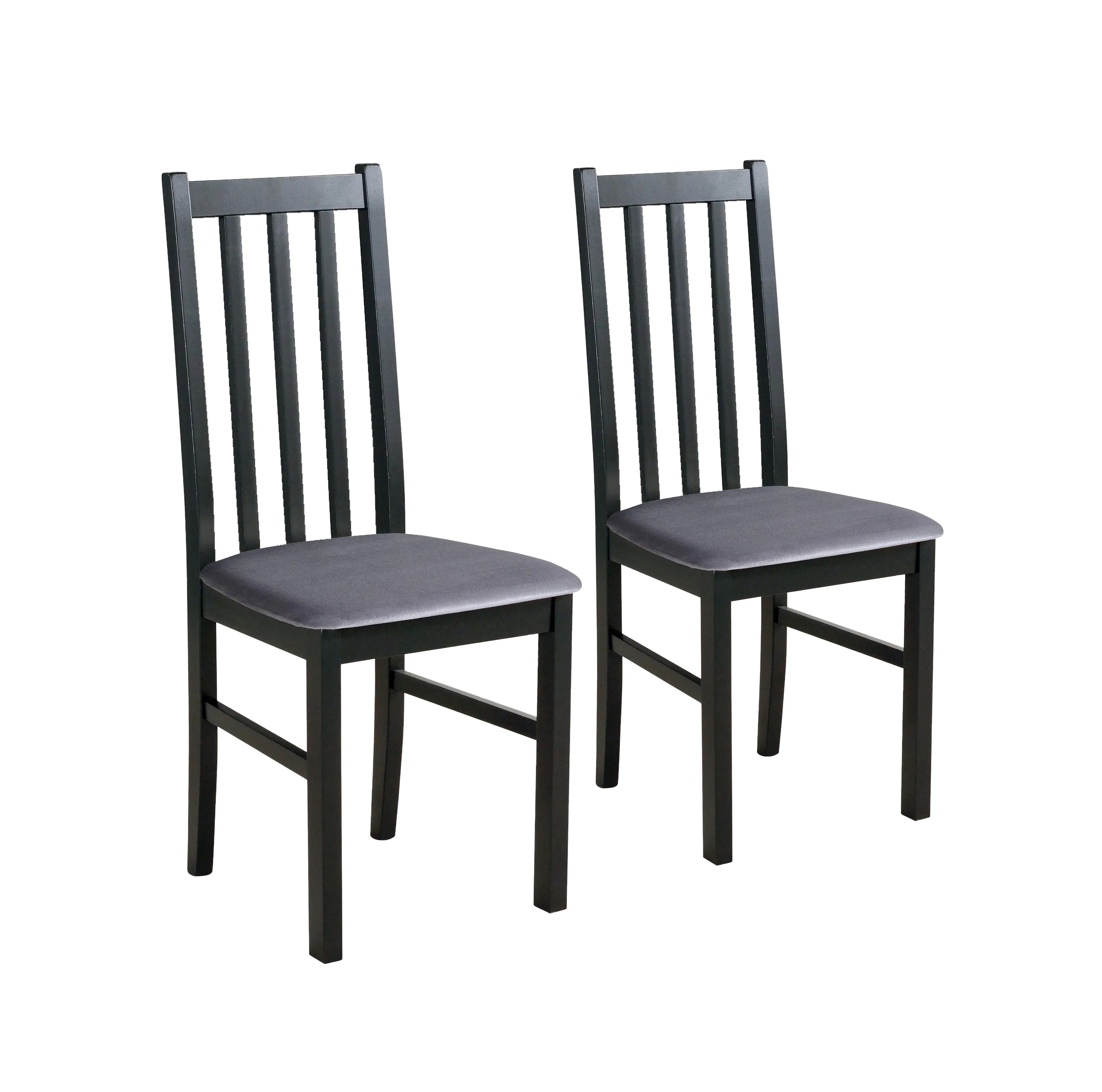 Sada 2x dřevěná židle BOS10 Černá/Šedá