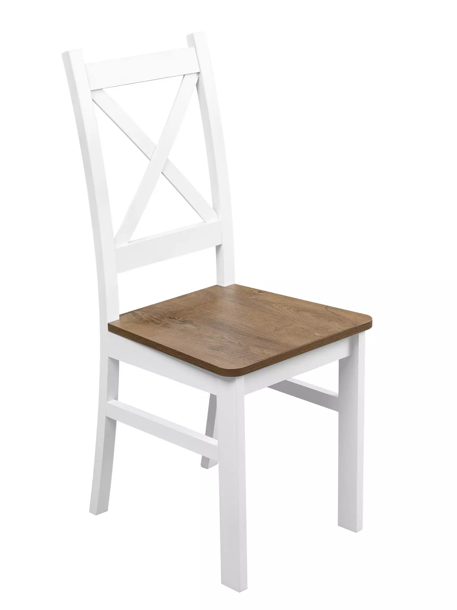 Sada 2x dřevěná židle KRT Bílá/Dub Lefkas